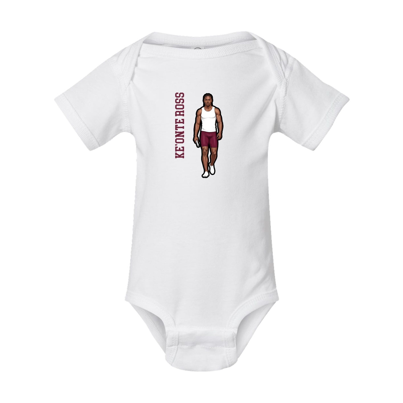 Baby Onesie — Name Vertical in White