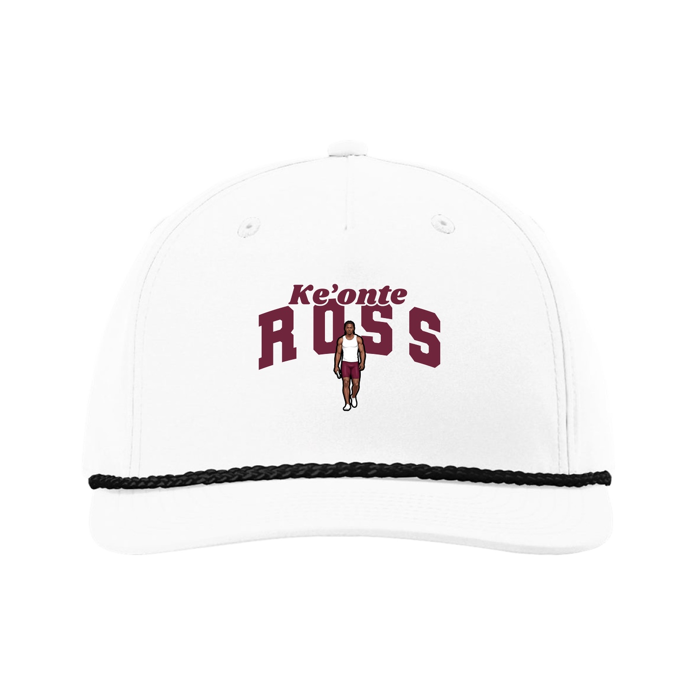 Five-Panel Classic Rope Cap — Signature Arch in White