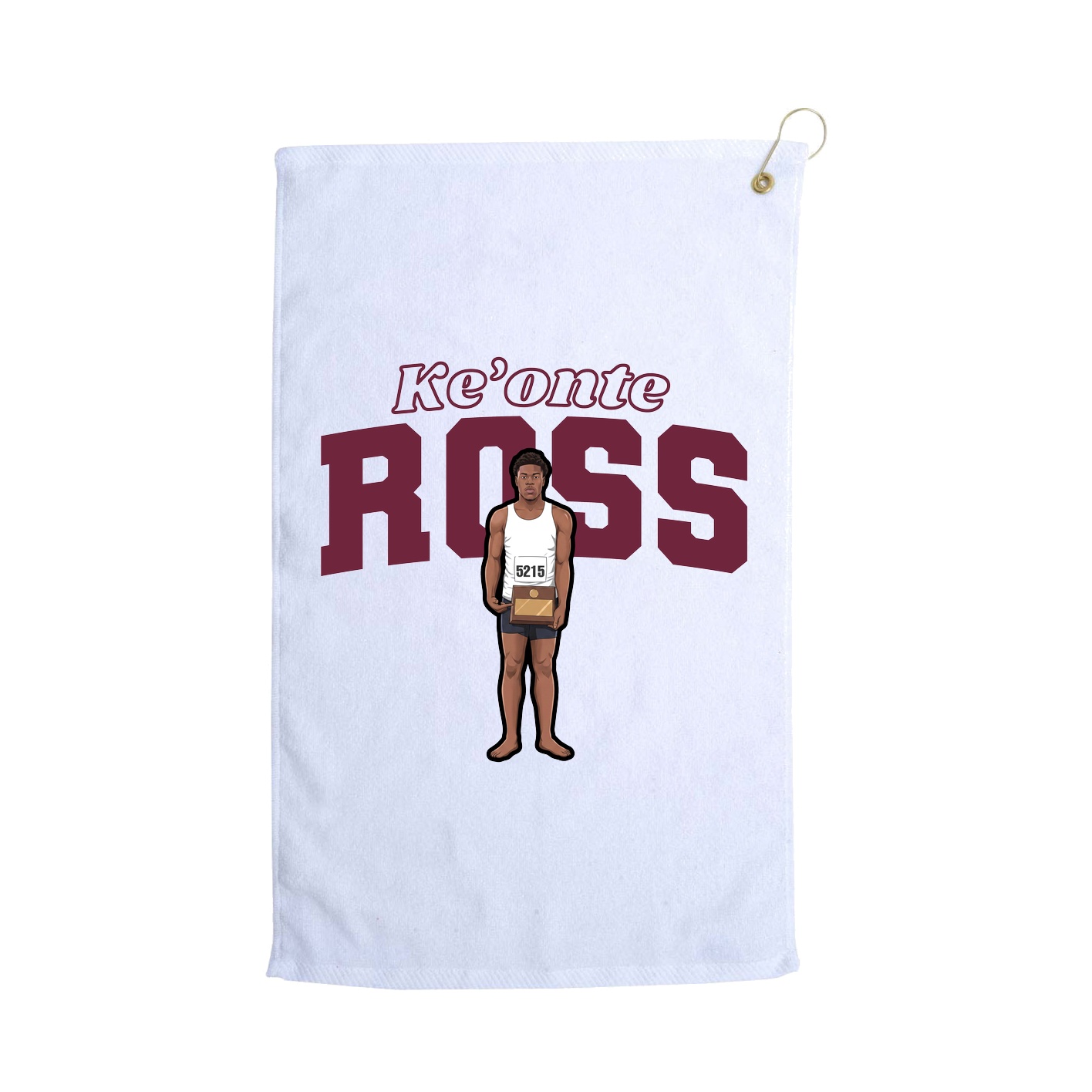 Golf Towel — Name Arch in White