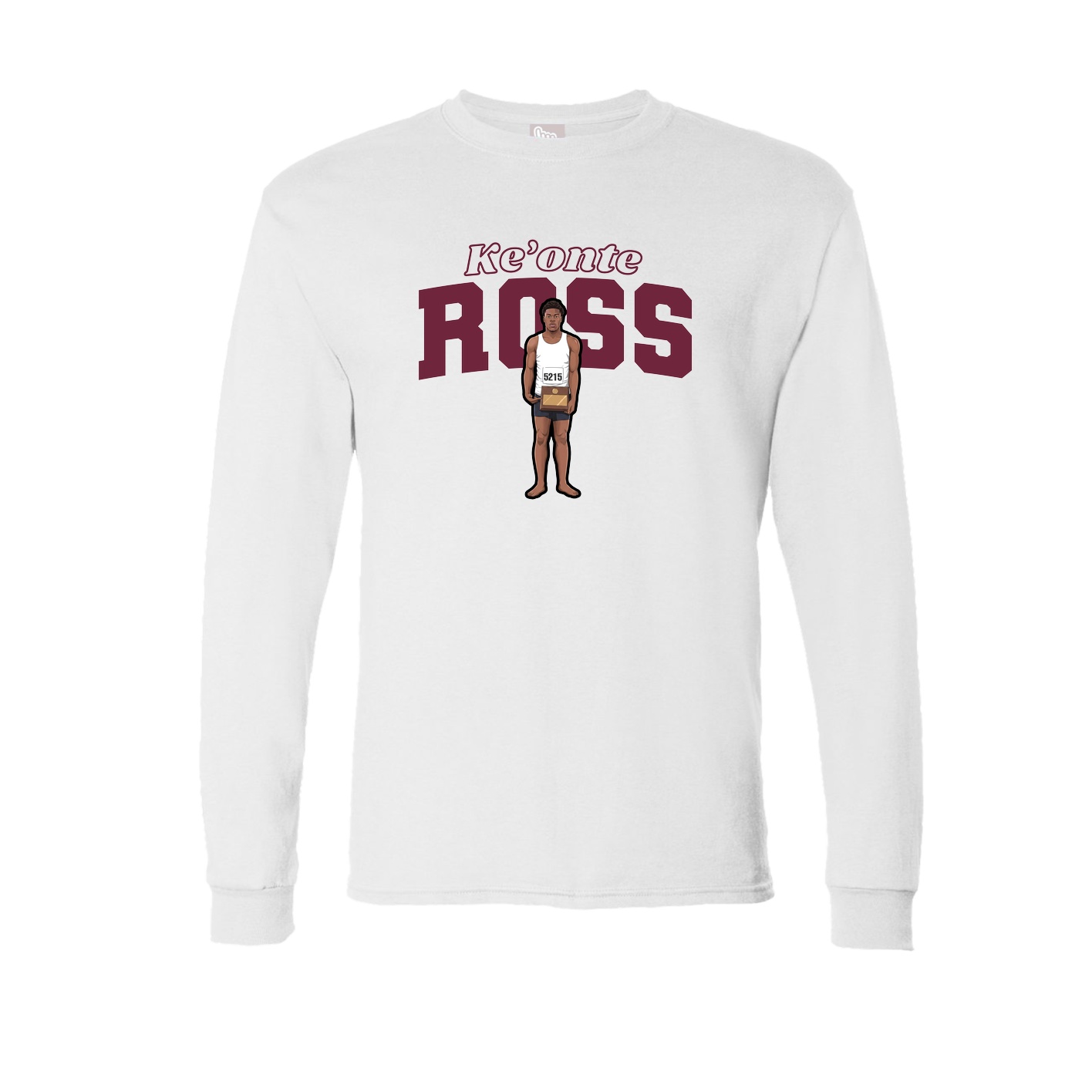 Long Sleeve Tee — Name Arch in White