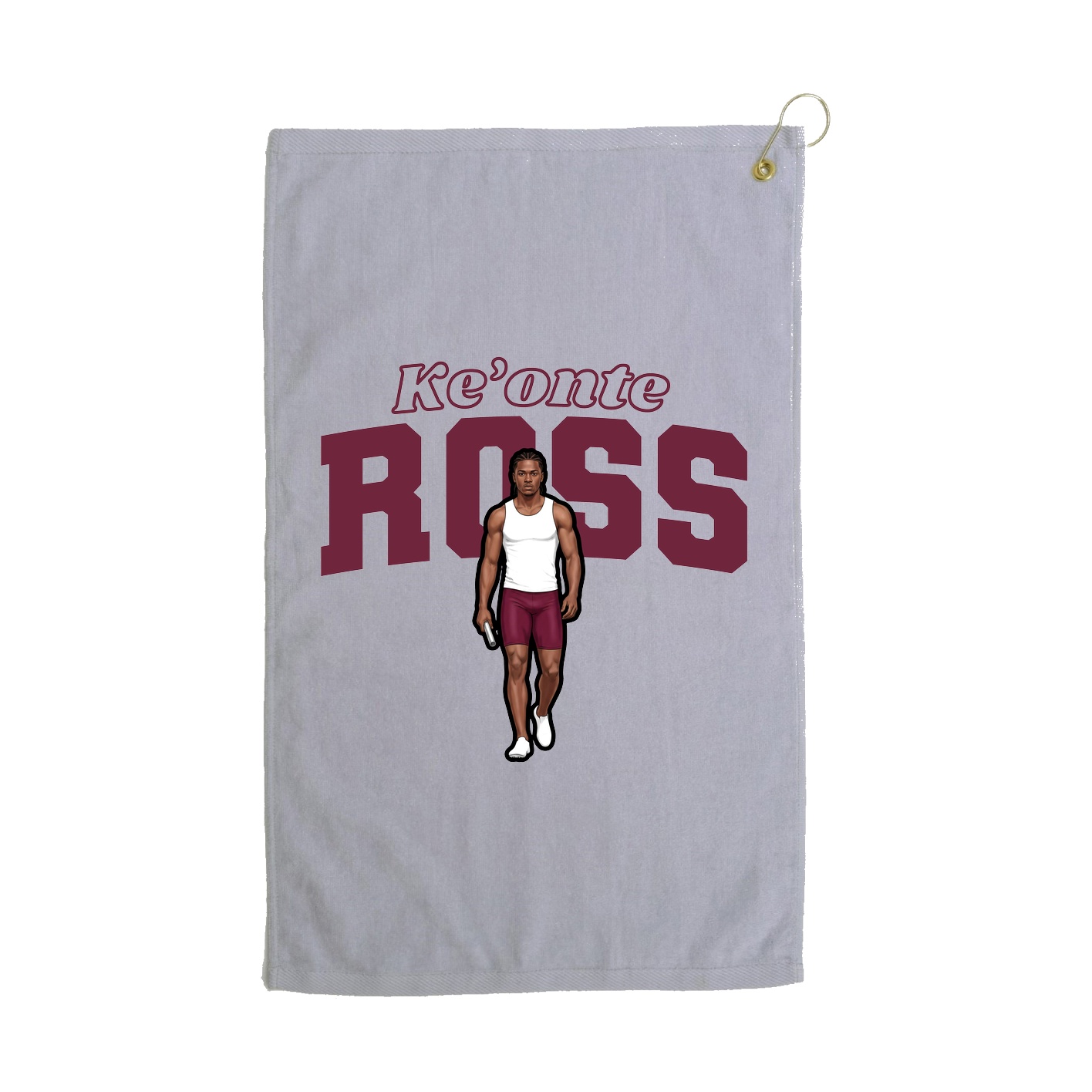 Golf Towel — Name Arch in Grey