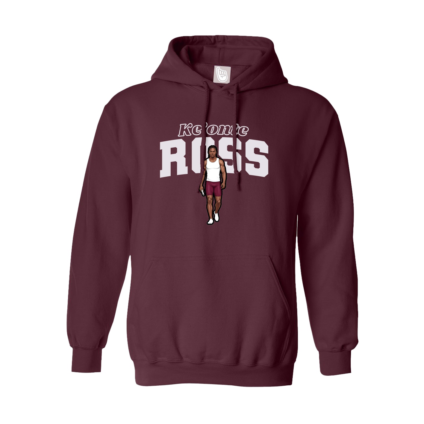 Hoodie — Name Arch in Maroon