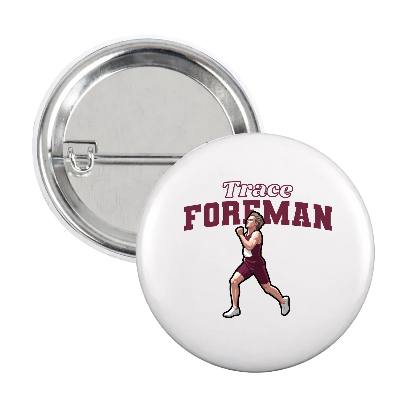 Game Day Button — Name Arch in White