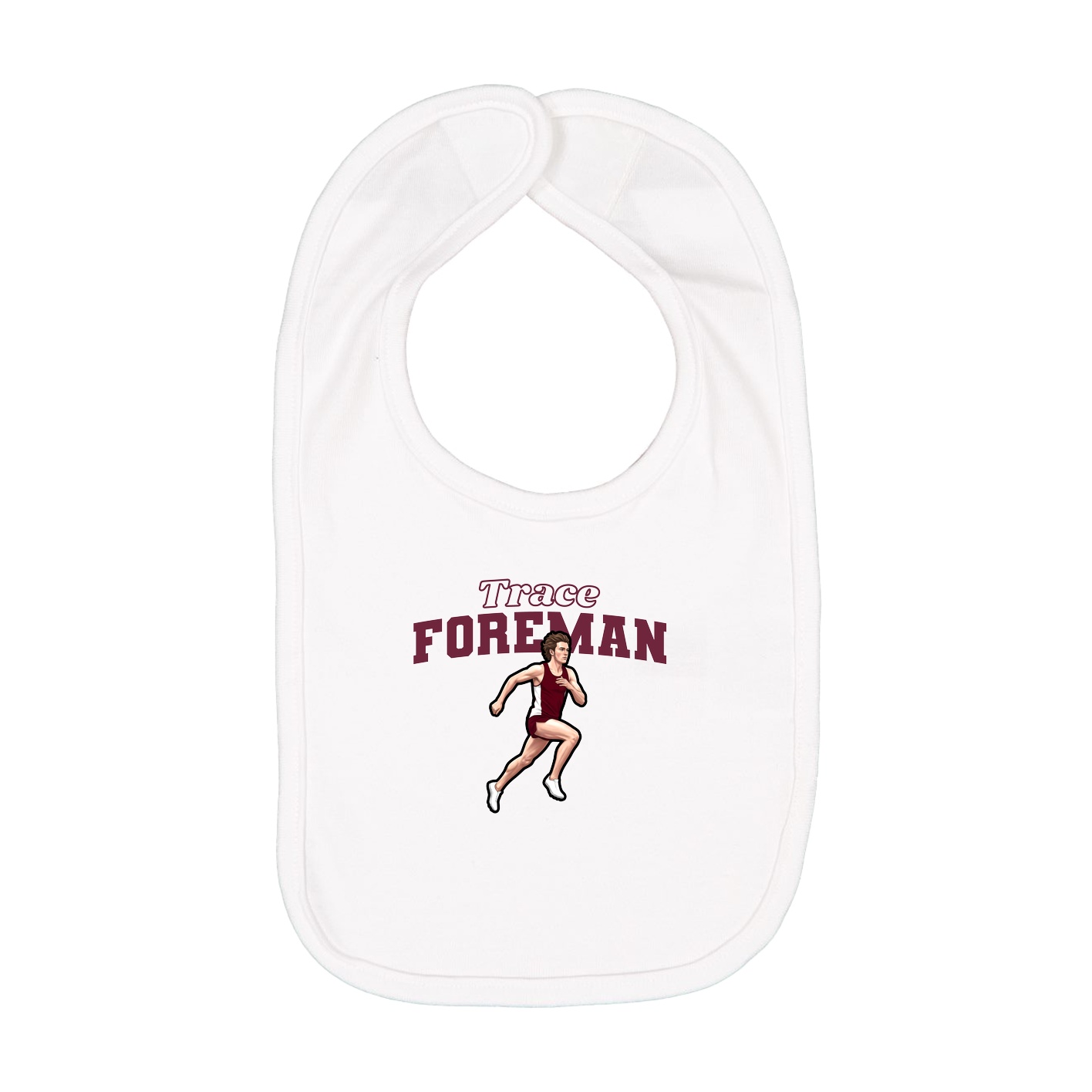 Infant Bib — Name Arch in White