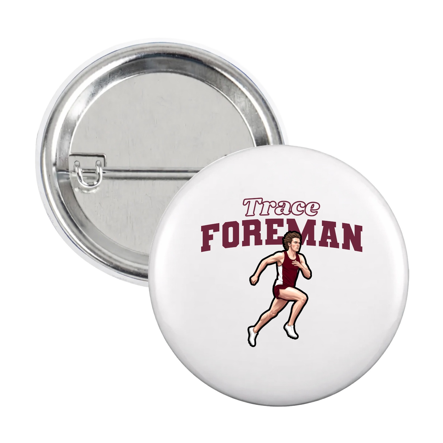 Game Day Button — Name Arch in White