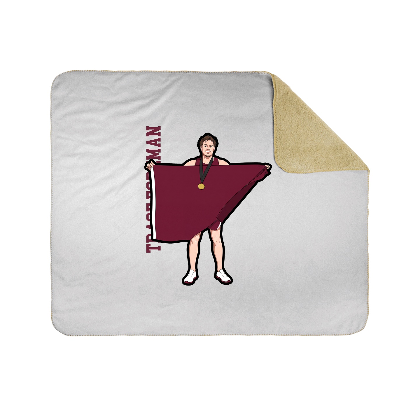 Throw Blanket — Name Vertical in White