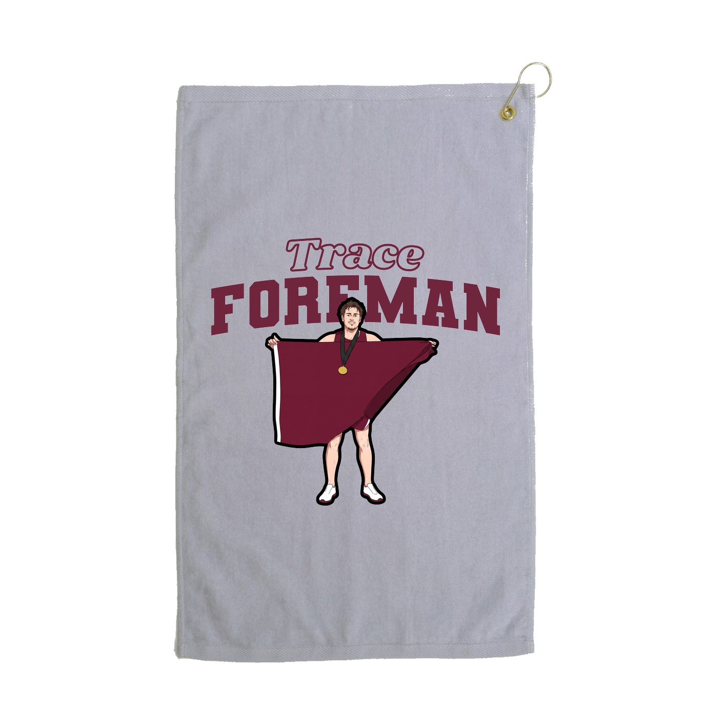 Golf Towel — Name Arch in Grey