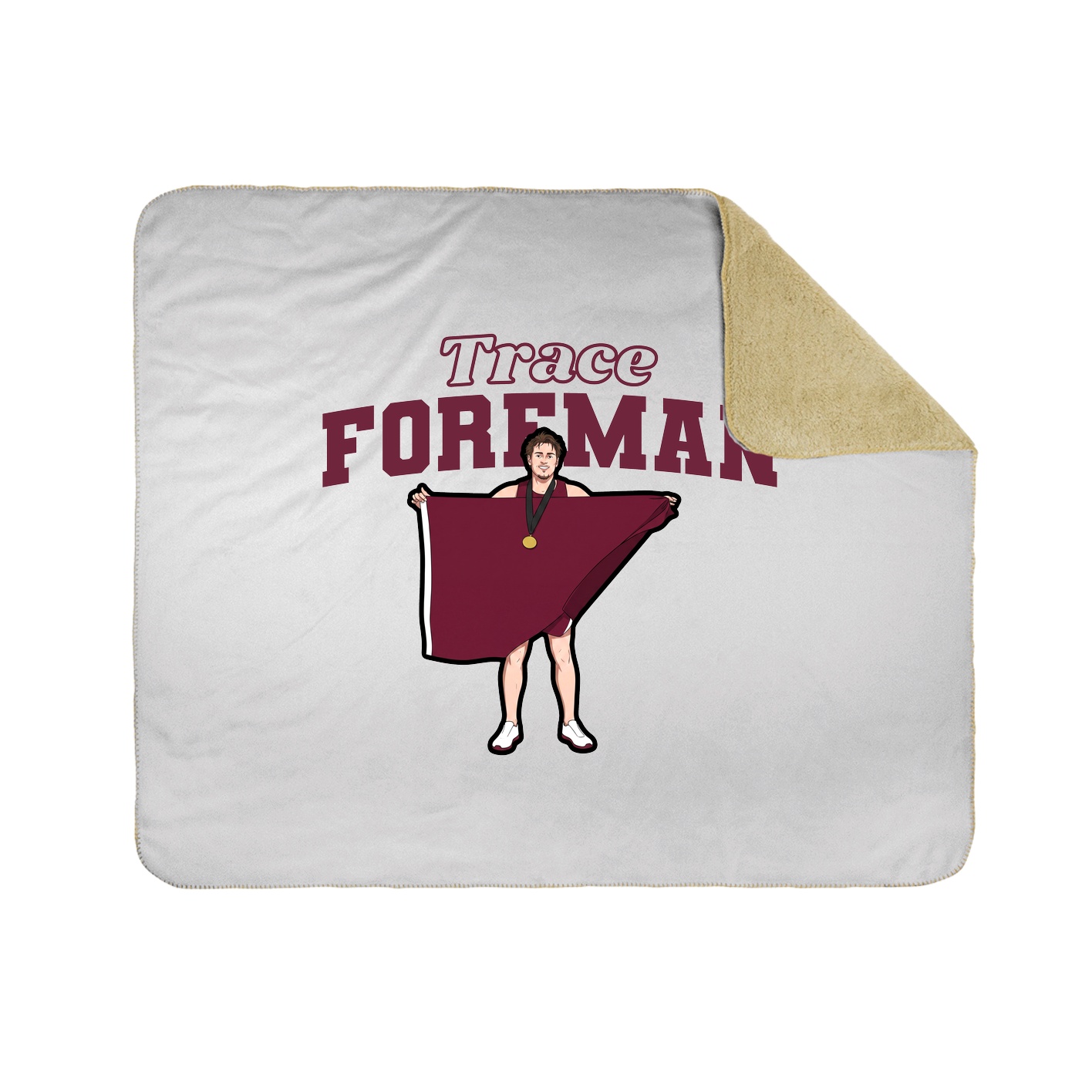Throw Blanket — Name Arch in White