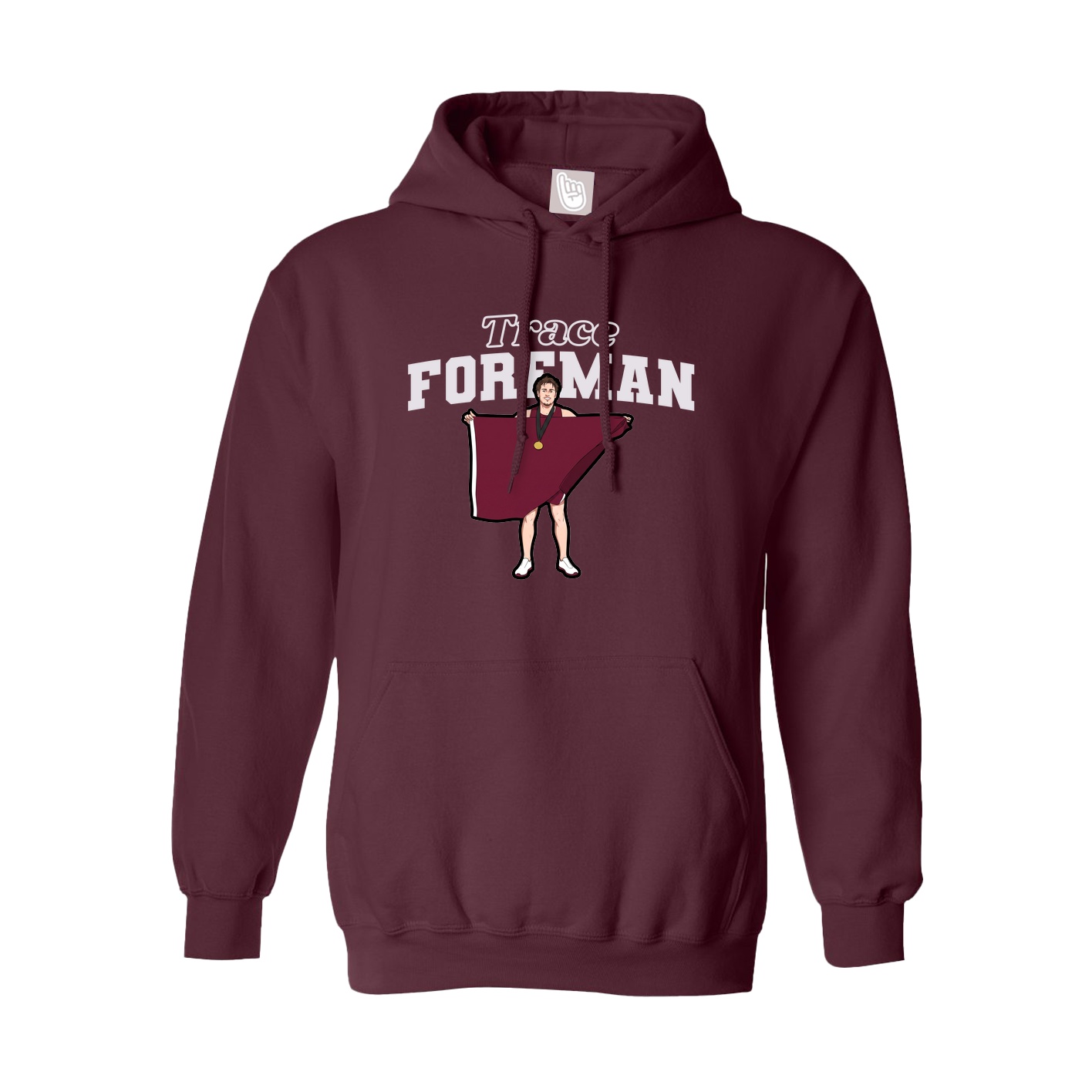 Youth Hoodie — Name Arch in Maroon