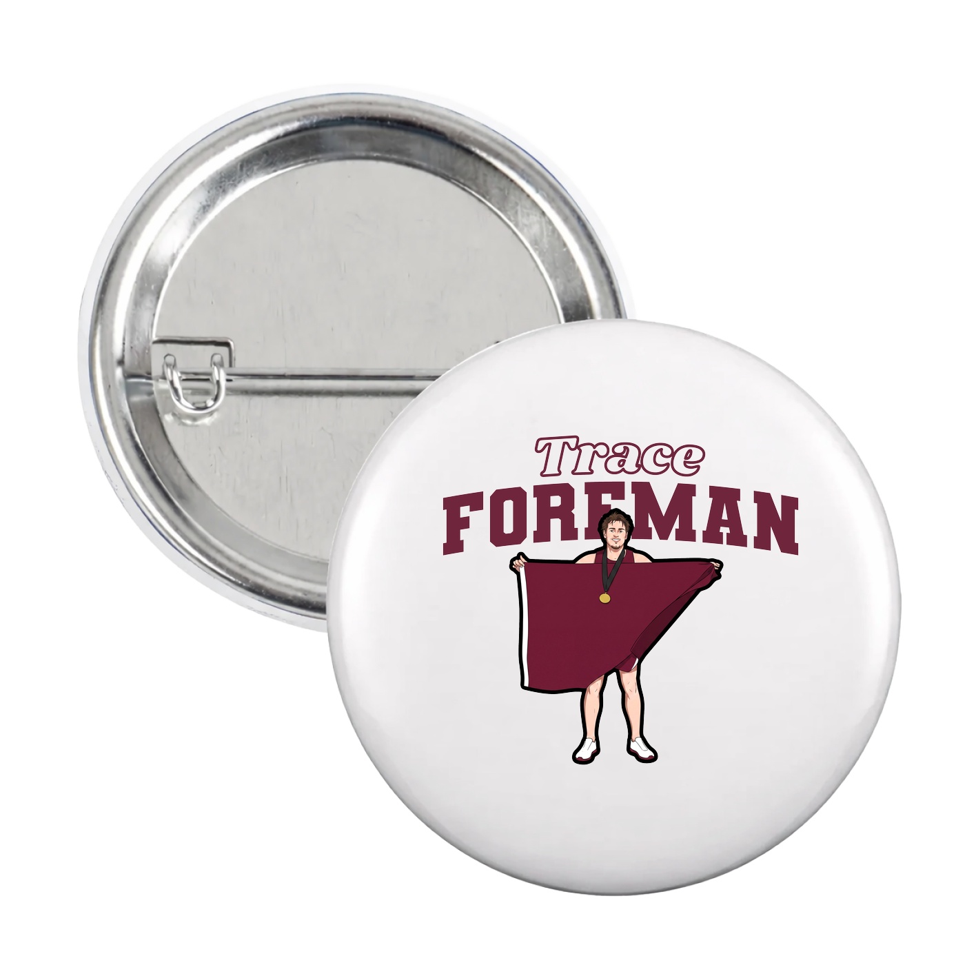 Game Day Button — Name Arch in White