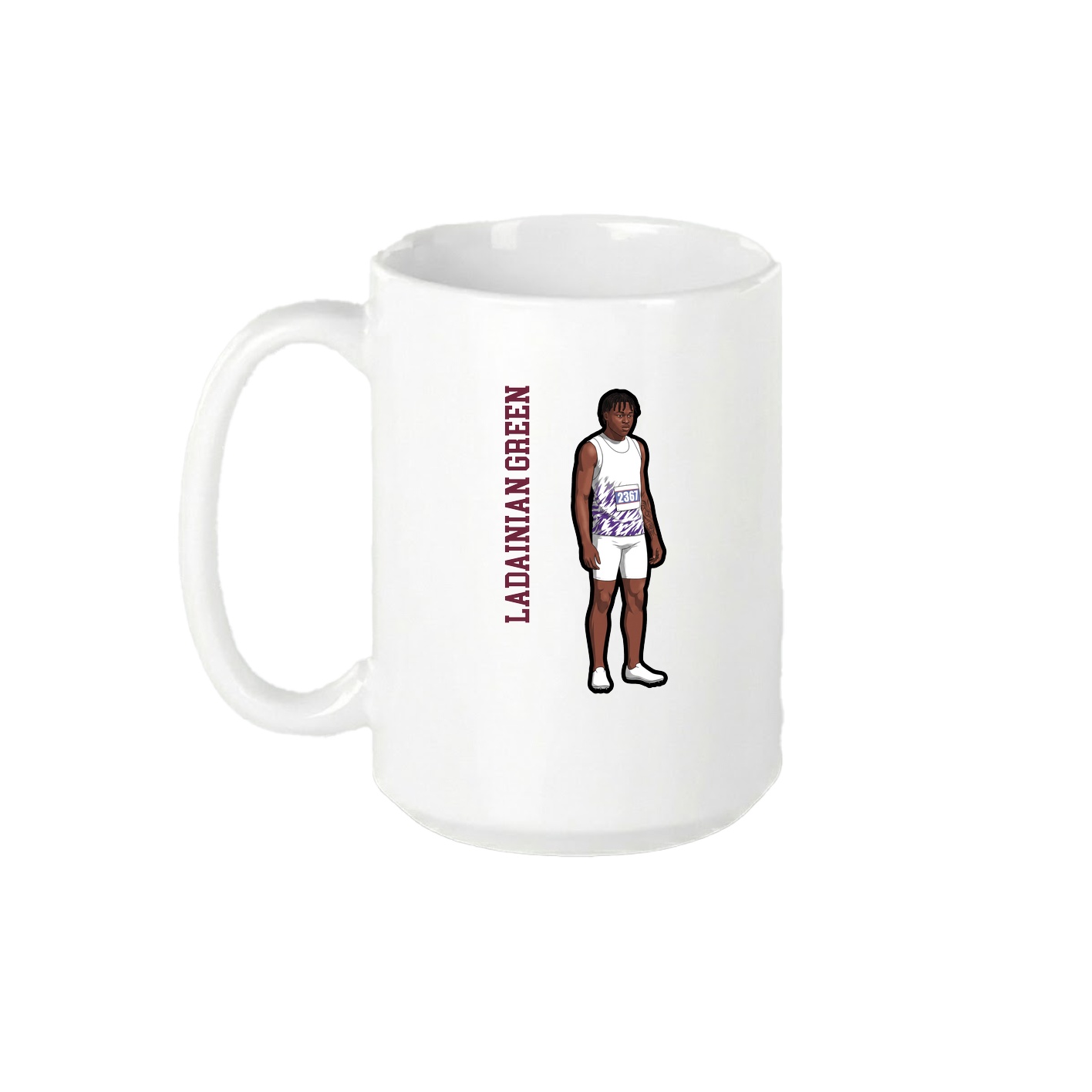15oz Coffee Mug — Name Vertical in White