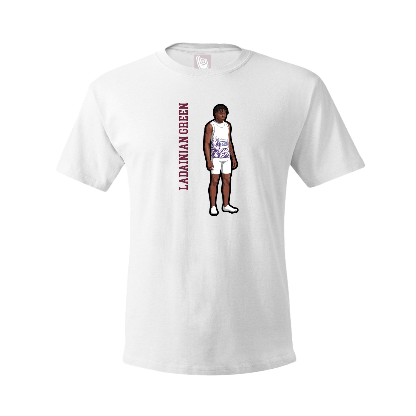 Tee — Name Vertical in White