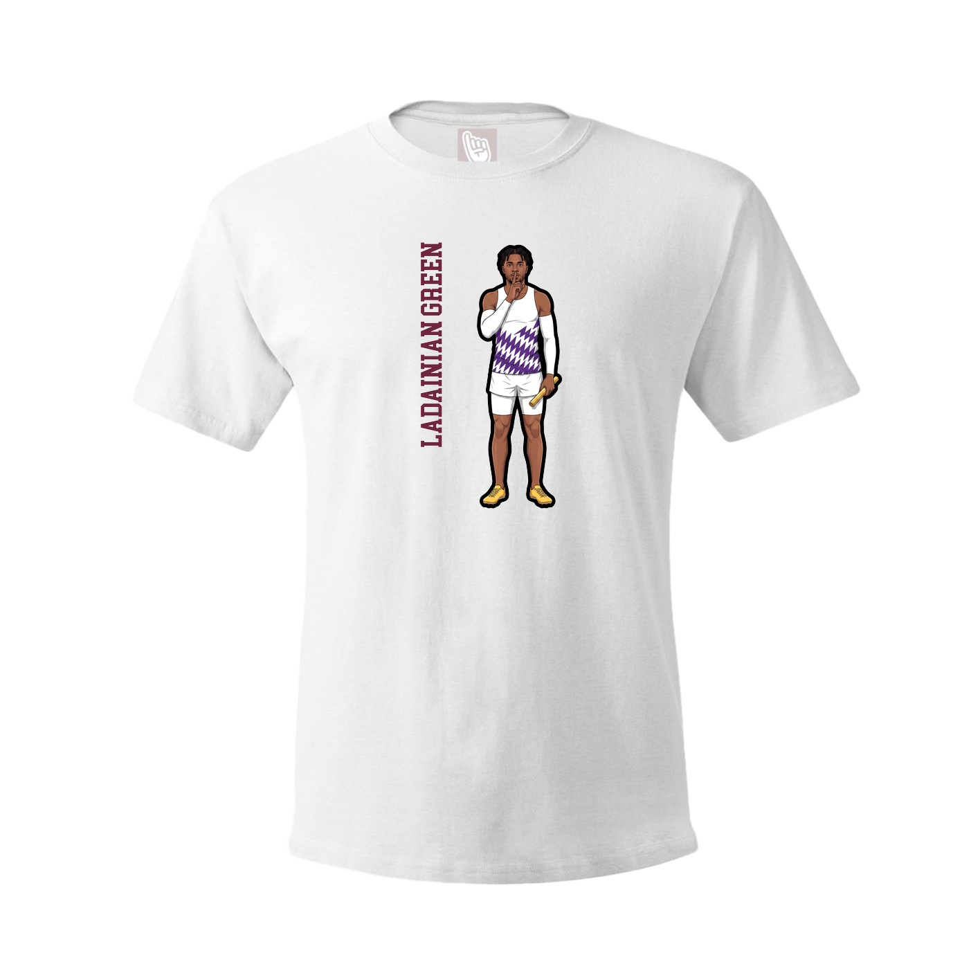 Youth Tee — Name Vertical in White