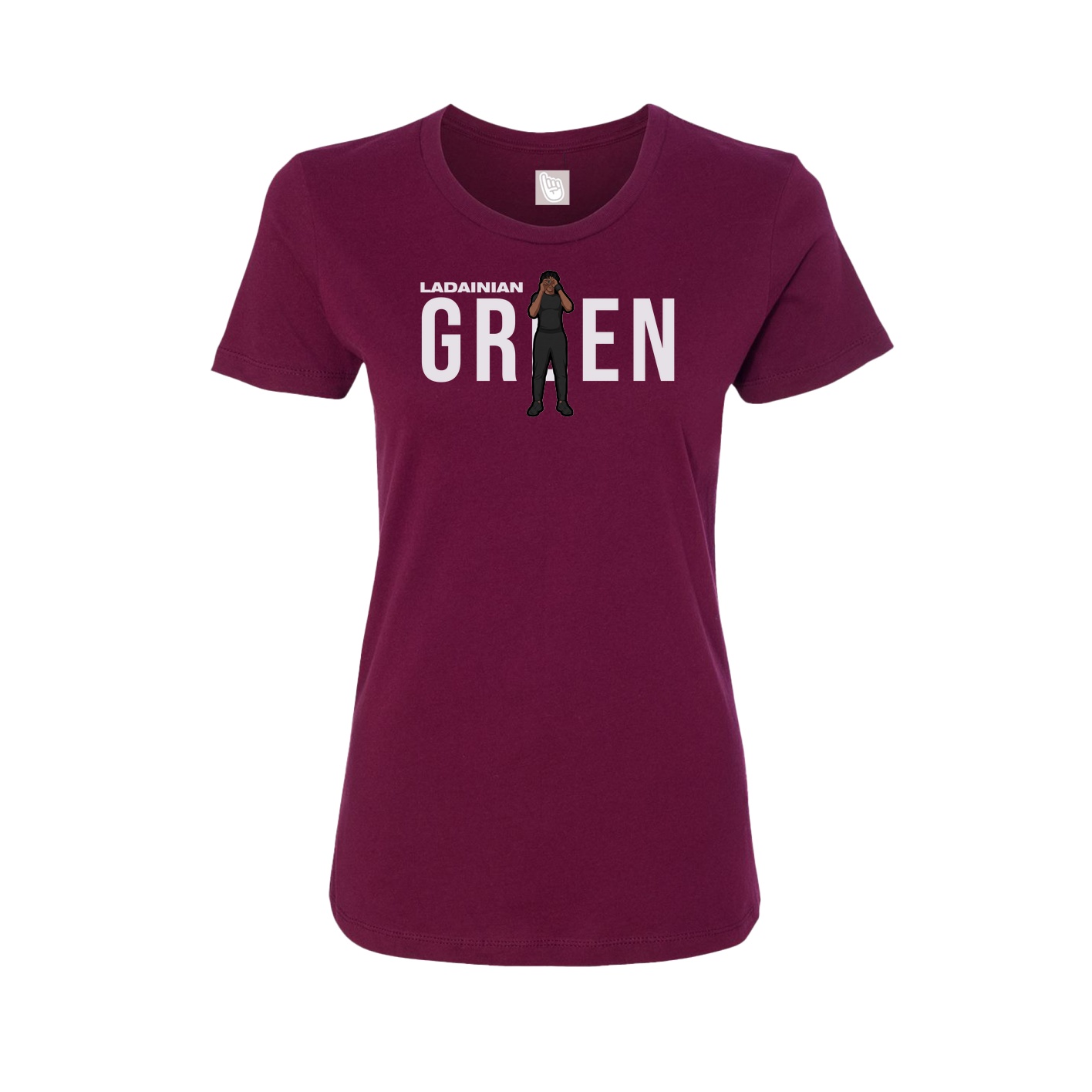 Fitted Women's Tee — Player Name in Maroon