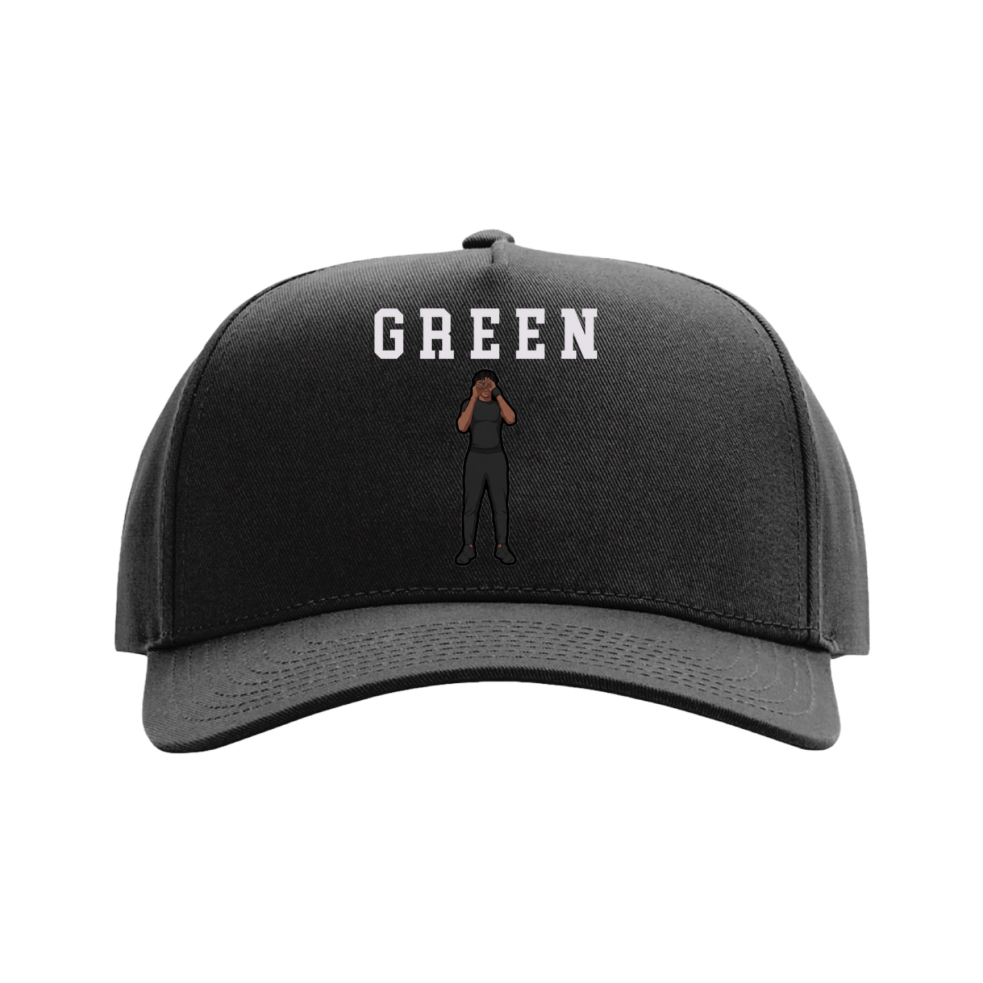 Full Fabric Five-Panel Champ Cap — Shirsey in Black