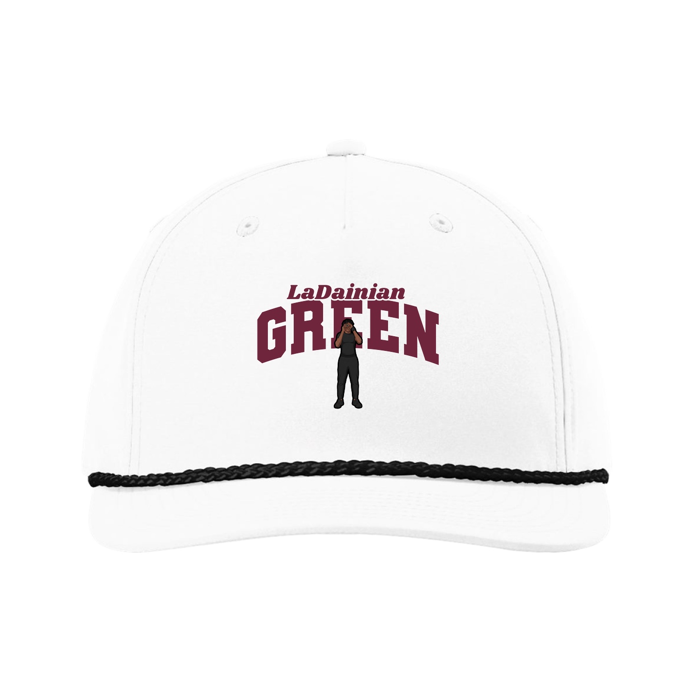 Five-Panel Classic Rope Cap — Signature Arch in White