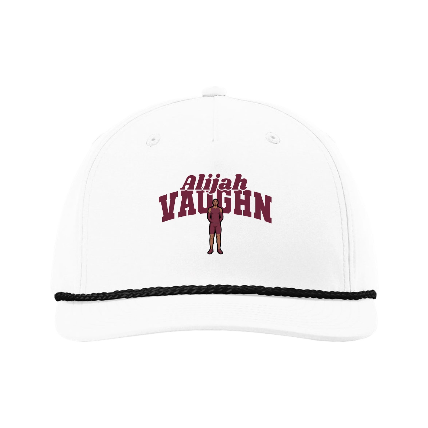 Five-Panel Classic Rope Cap — Signature Arch in White