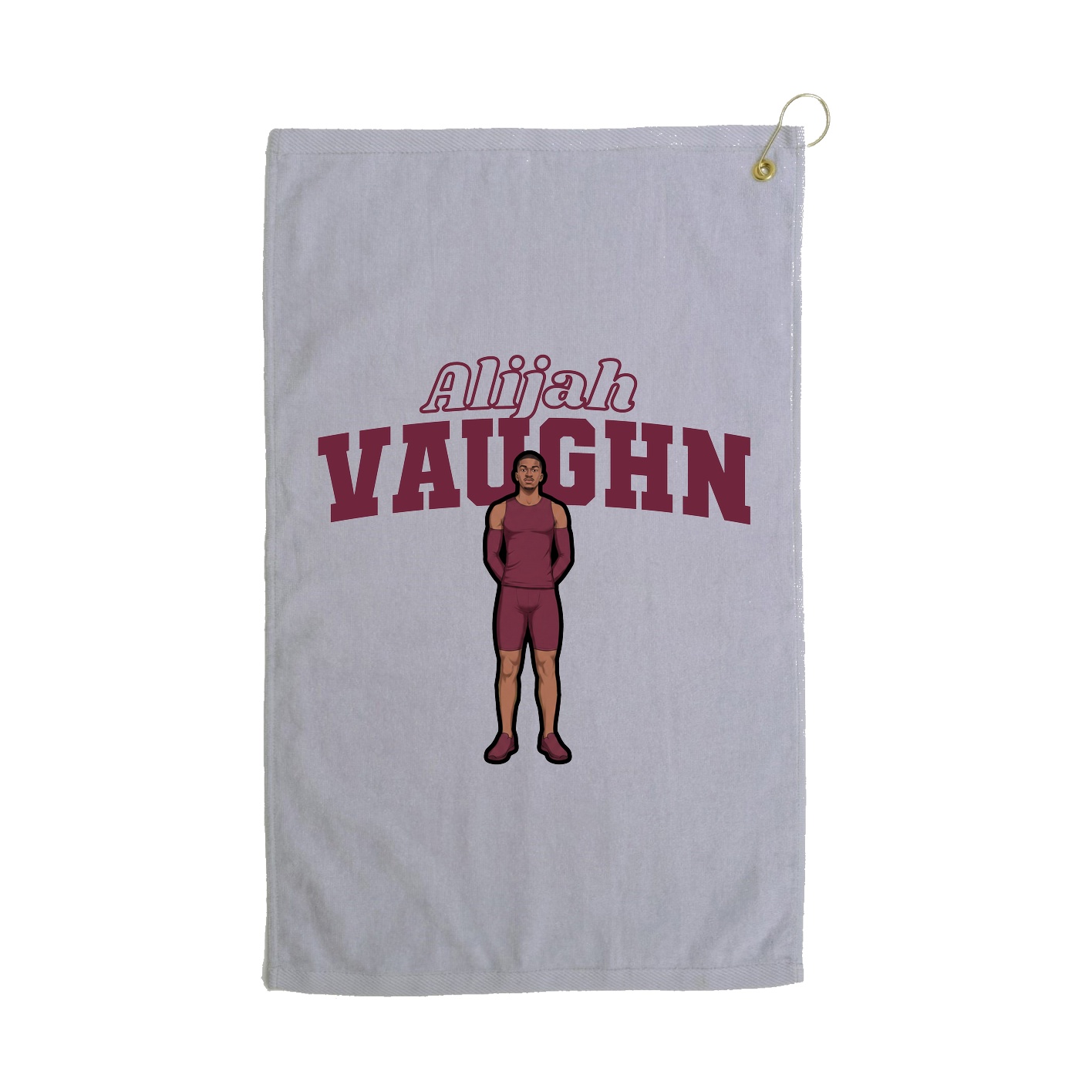 Golf Towel — Name Arch in Grey