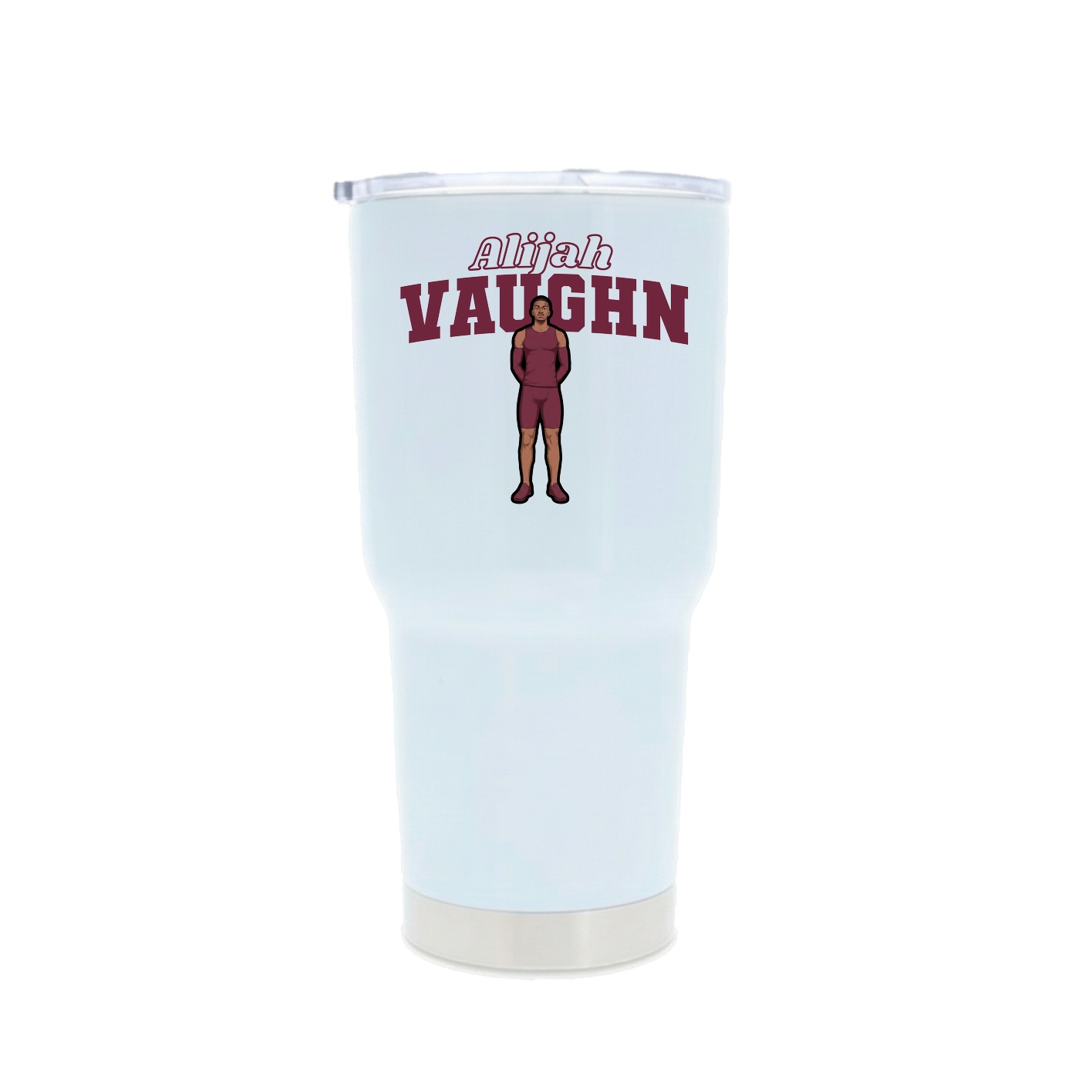 30oz Stainless Steel Tumbler — Name Arch in White