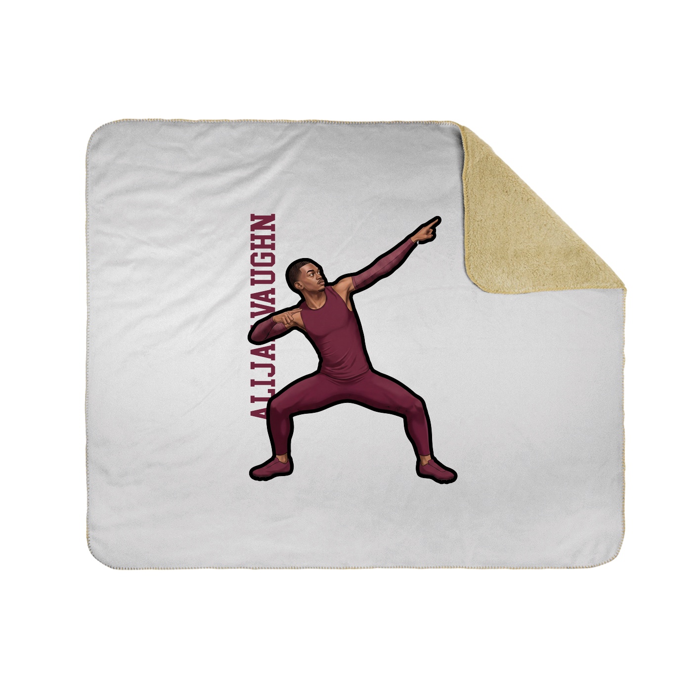 Throw Blanket — Name Vertical in White