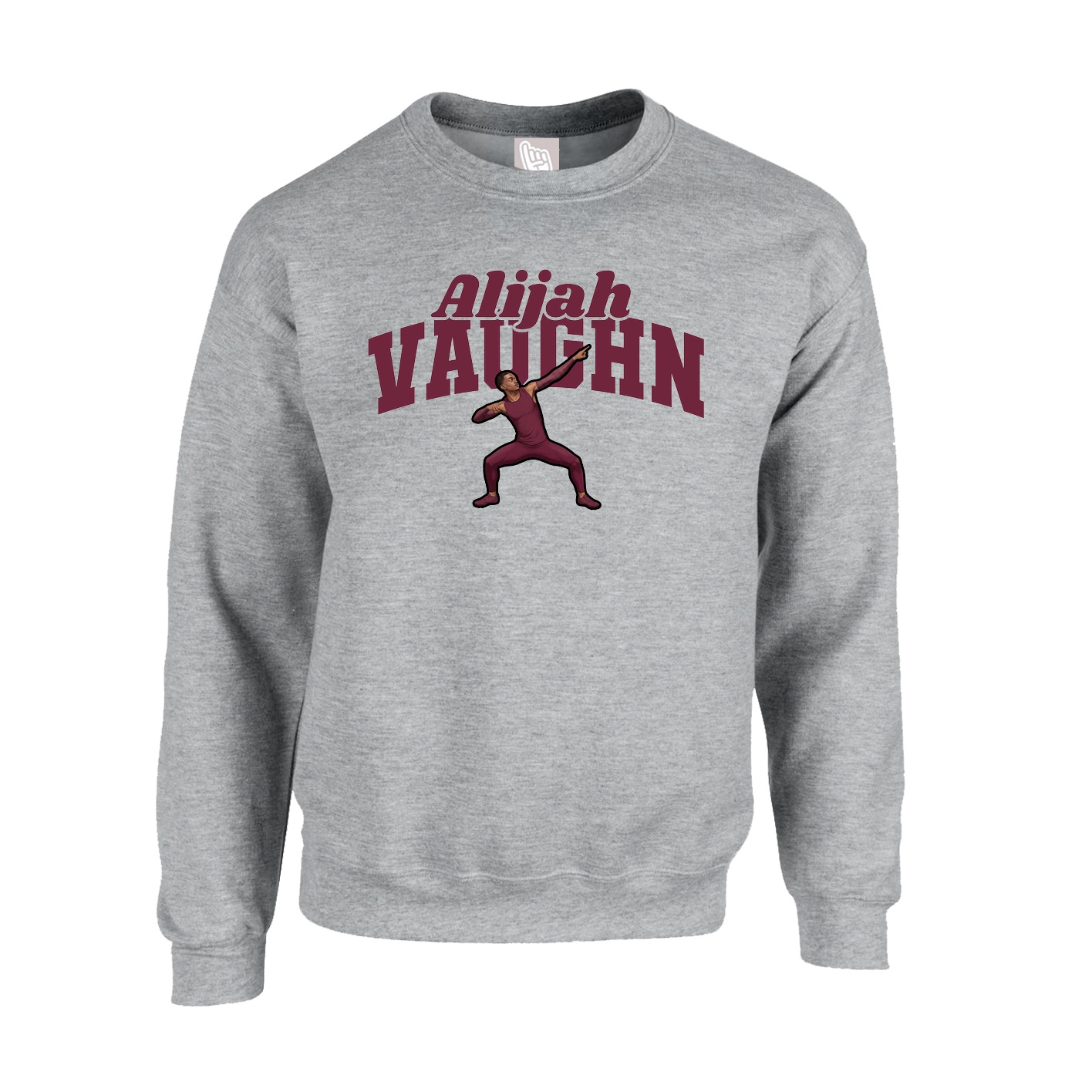 Fleece Crew — Signature Arch in Grey