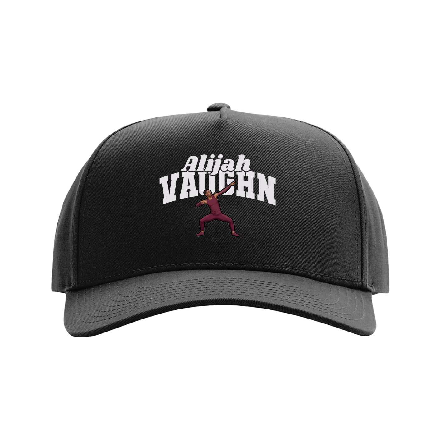 Full Fabric Five-Panel Champ Cap — Signature Arch in Black