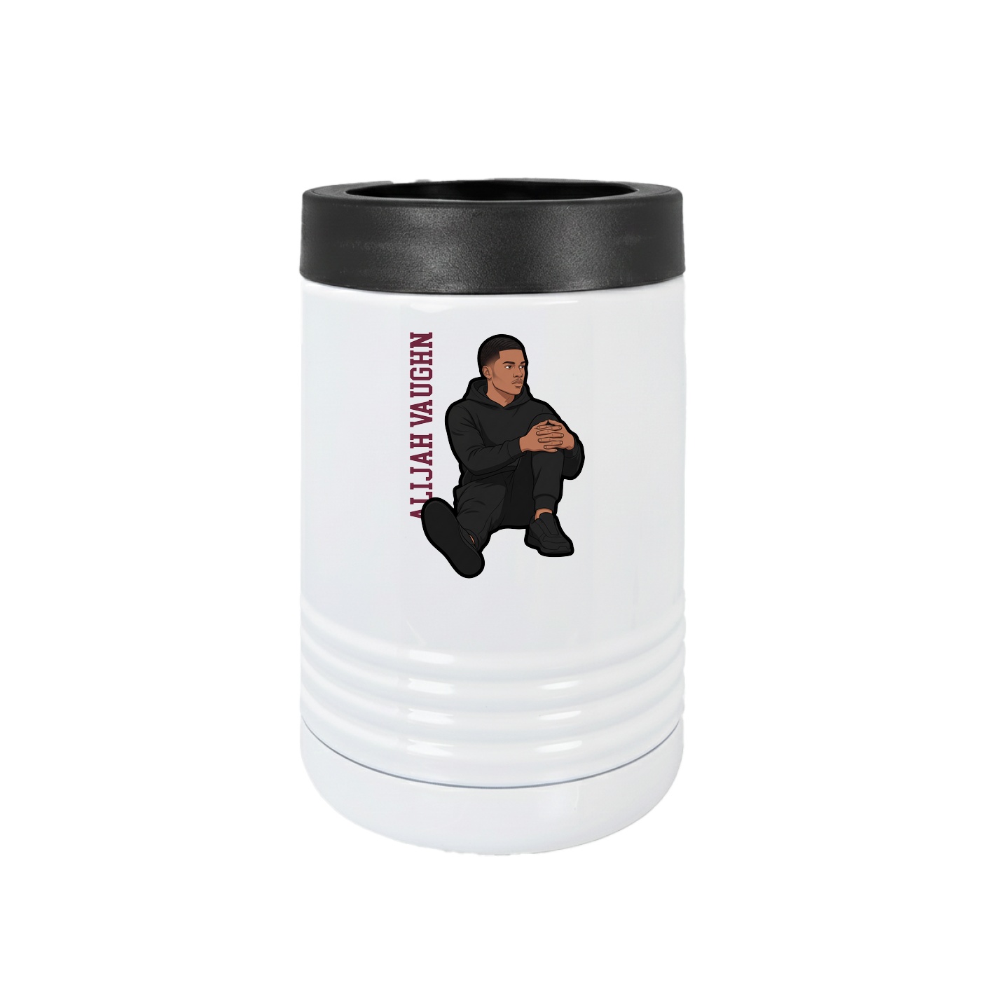 Beverage Holder — Name Vertical in White