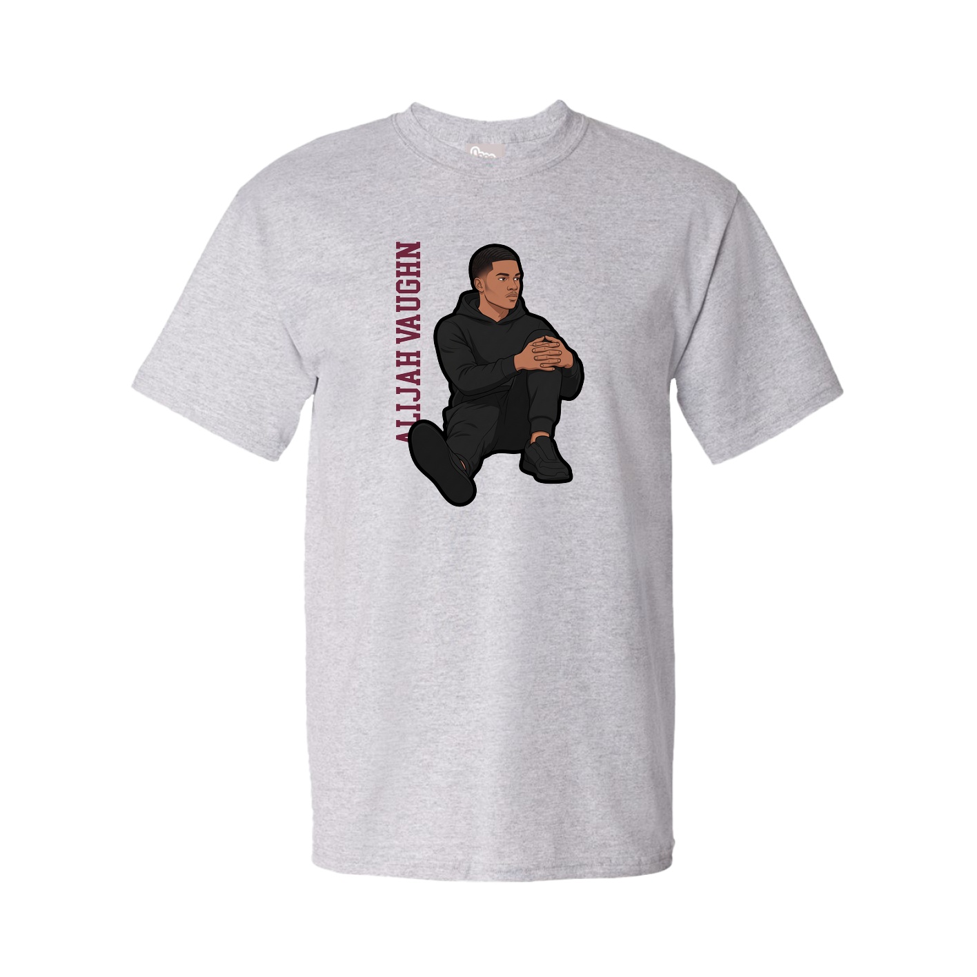 Youth Tee — Name Vertical in Grey