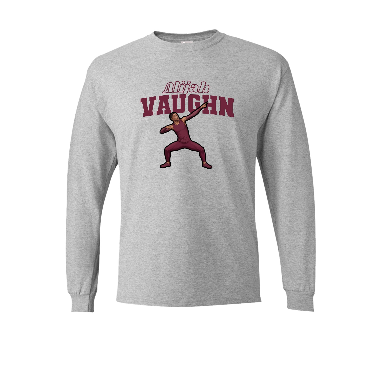 Long Sleeve Tee — Name Arch in Grey