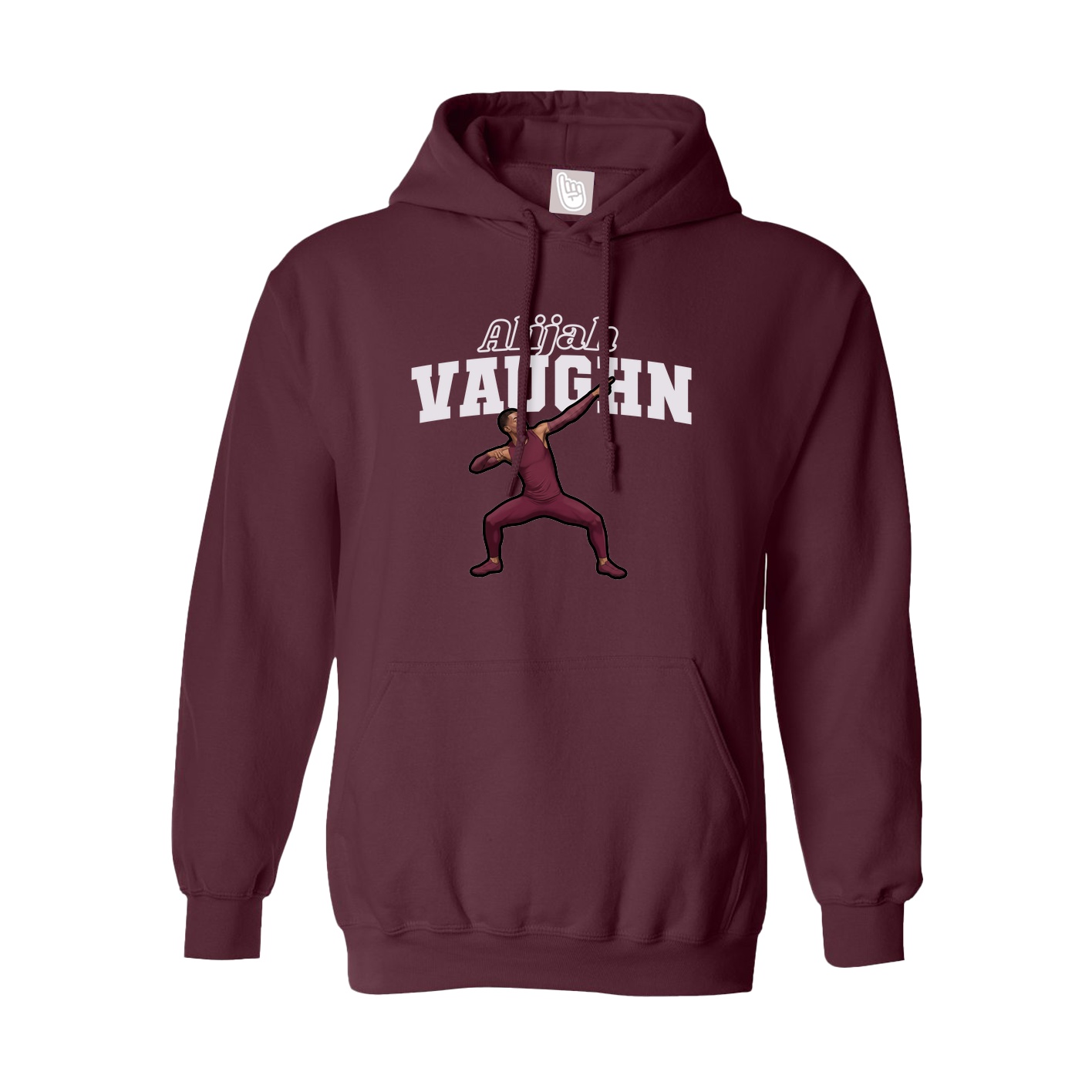 Hoodie — Name Arch in Maroon