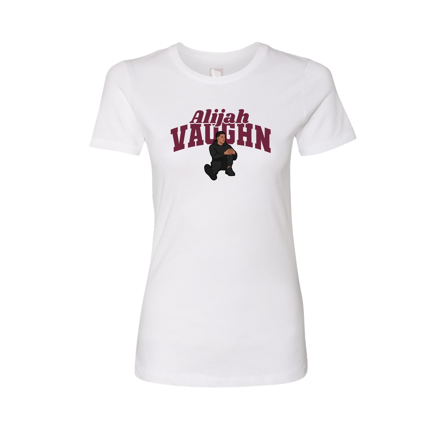Fitted Women's Tee — Signature Arch in White