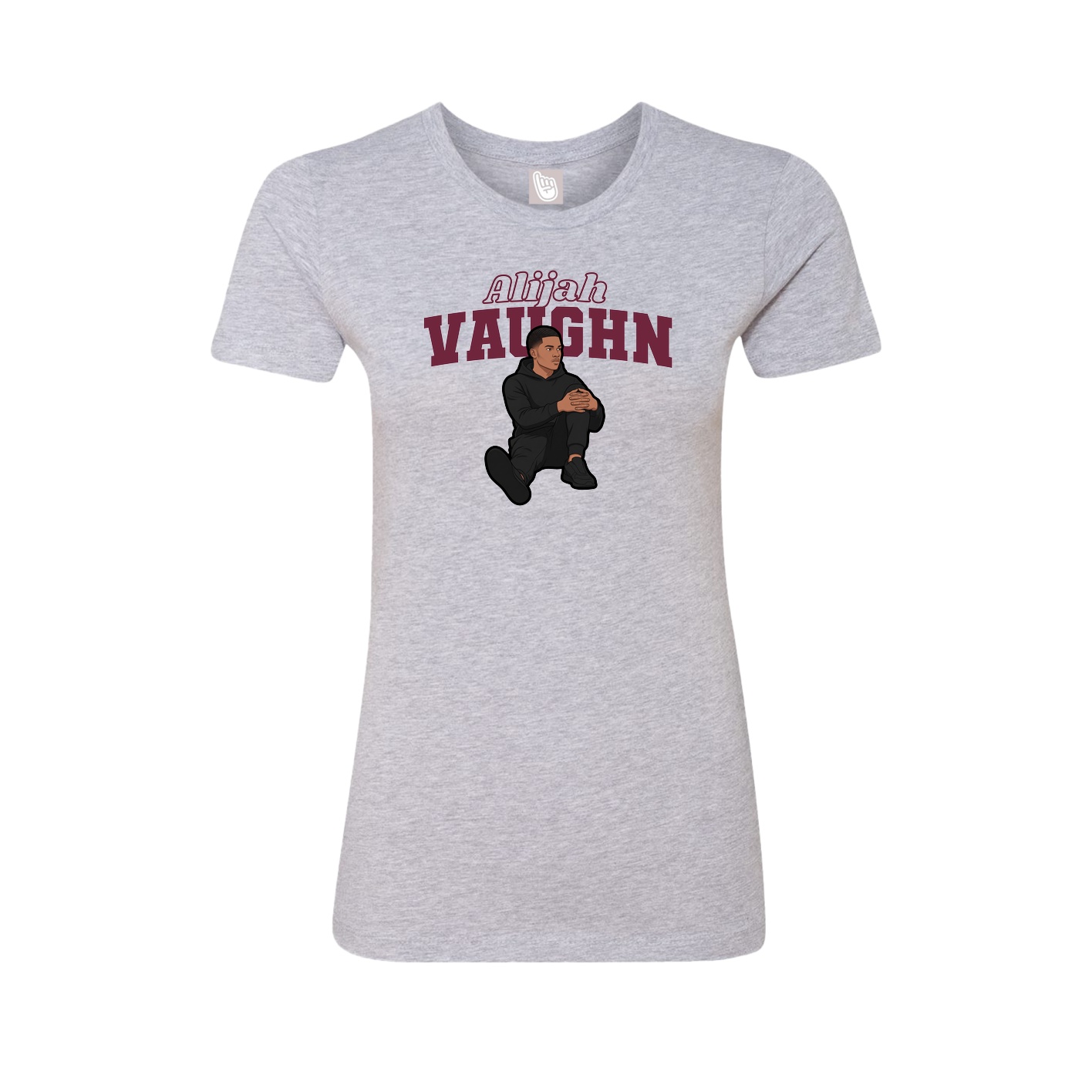 Fitted Women's Tee — Name Arch in Grey