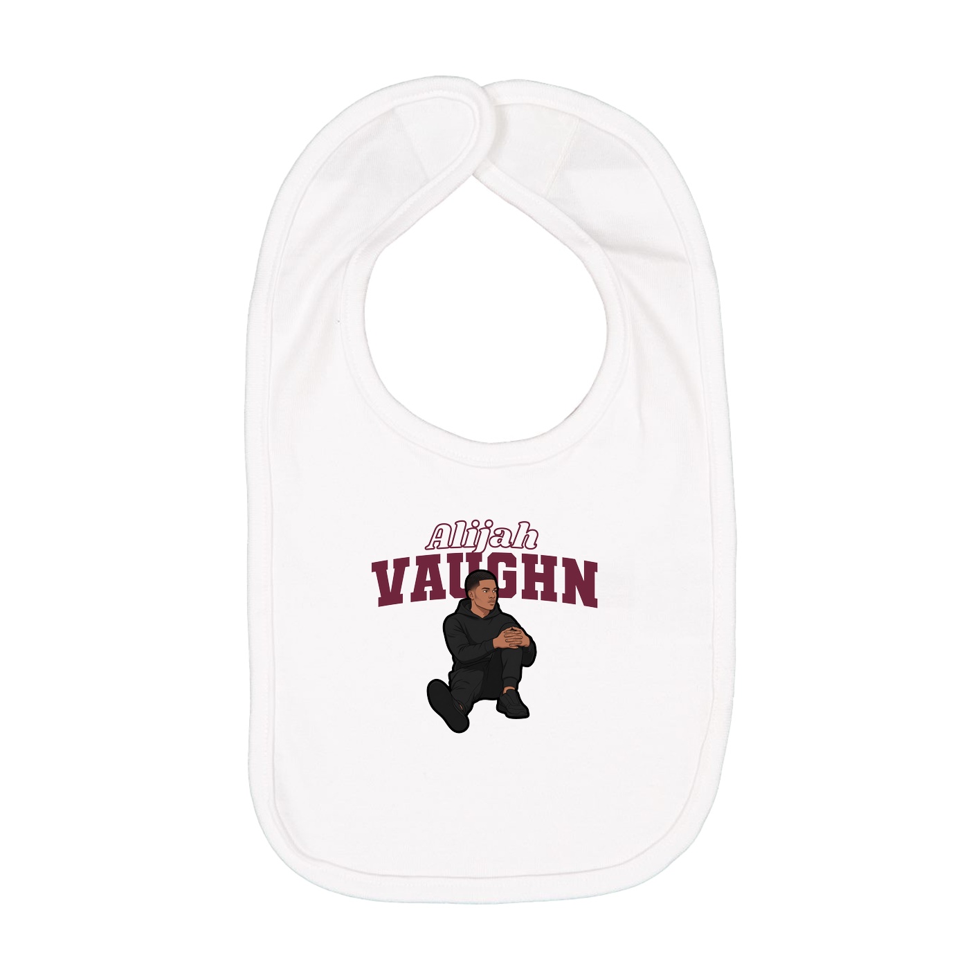 Infant Bib — Name Arch in White