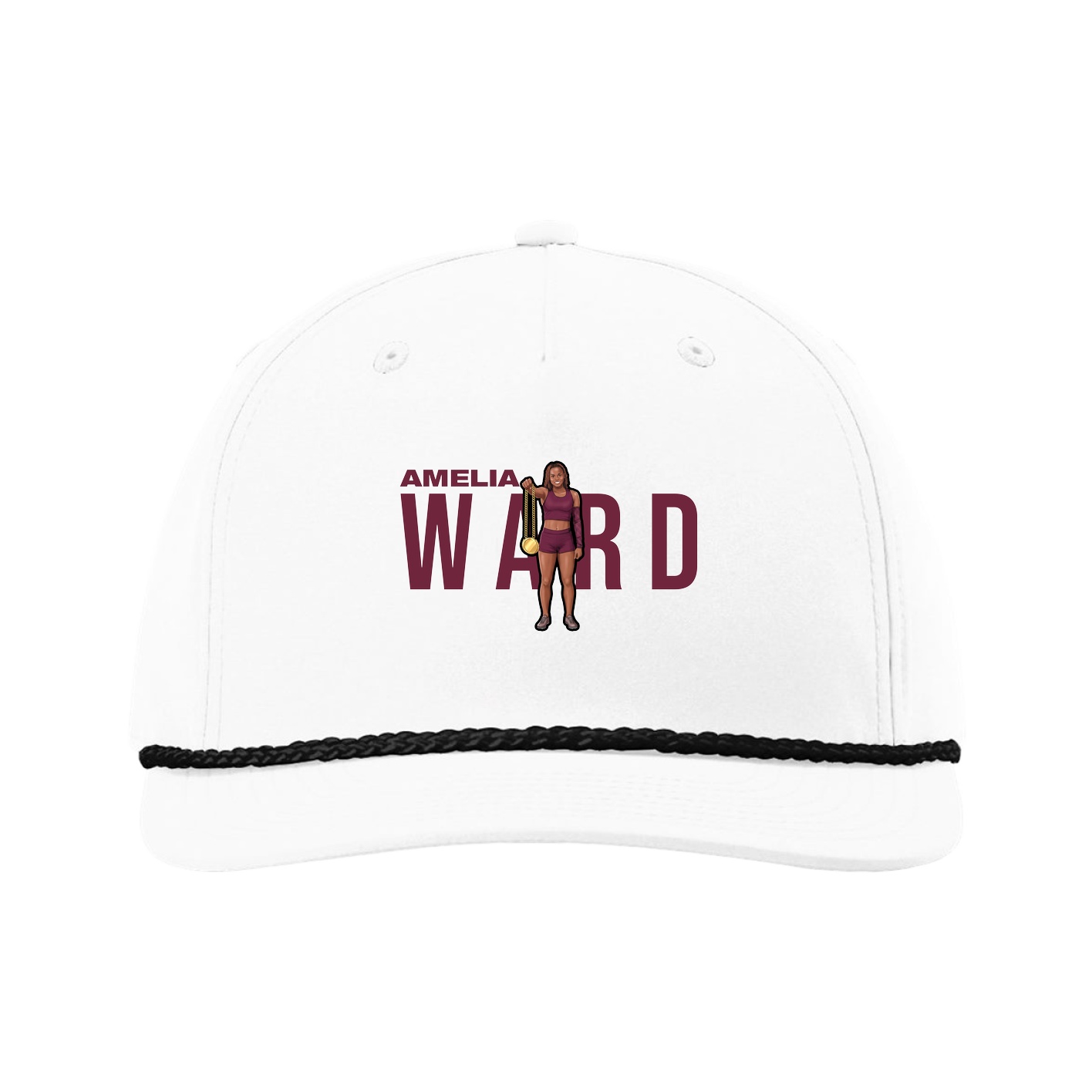 Five-Panel Classic Rope Cap — Player Name in White