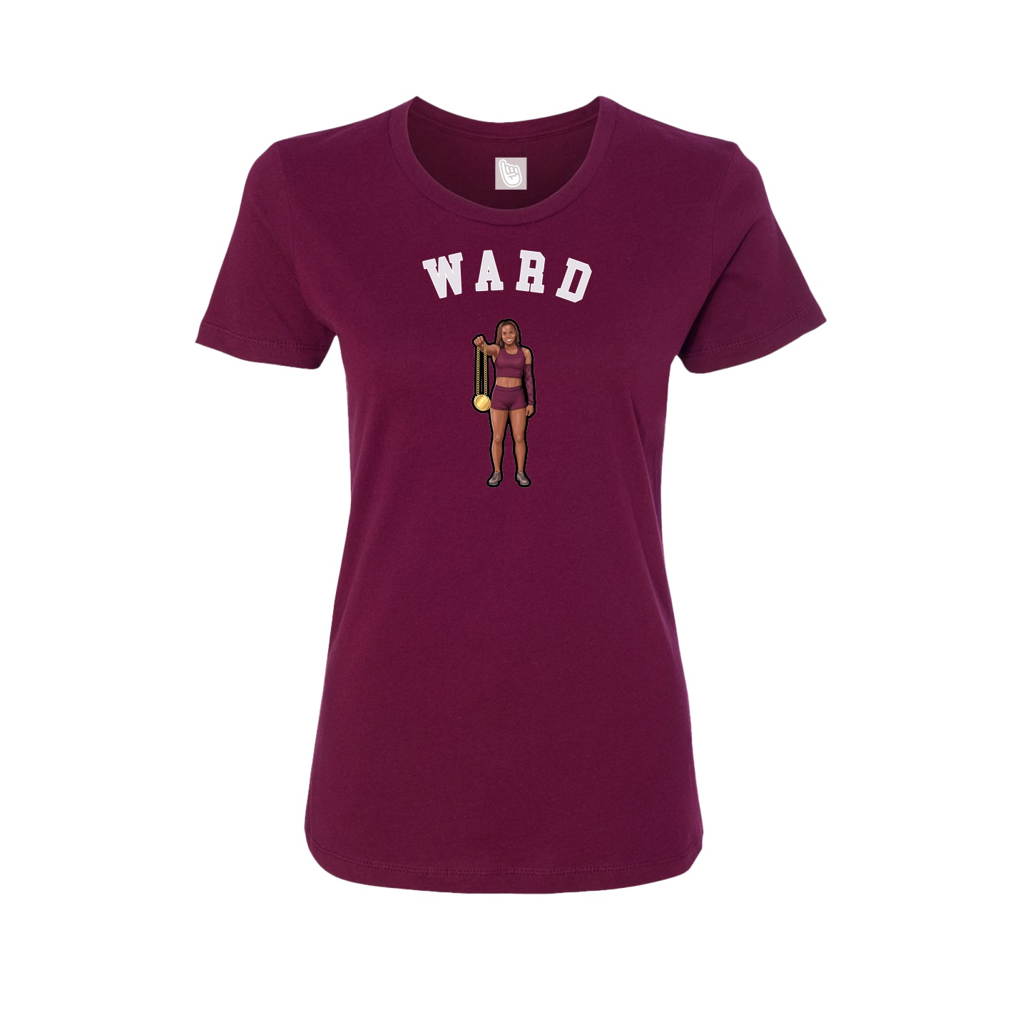 Fitted Women's Tee — Shirsey Arch in Maroon