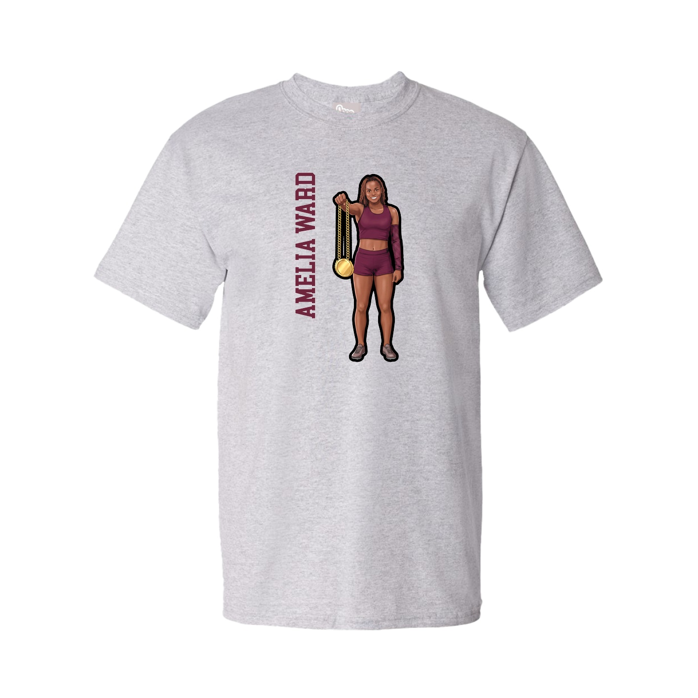 Youth Tee — Name Vertical in Grey