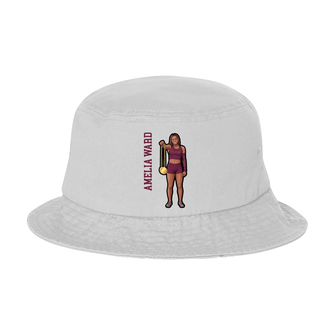 Bucket Cap — Name Vertical in White