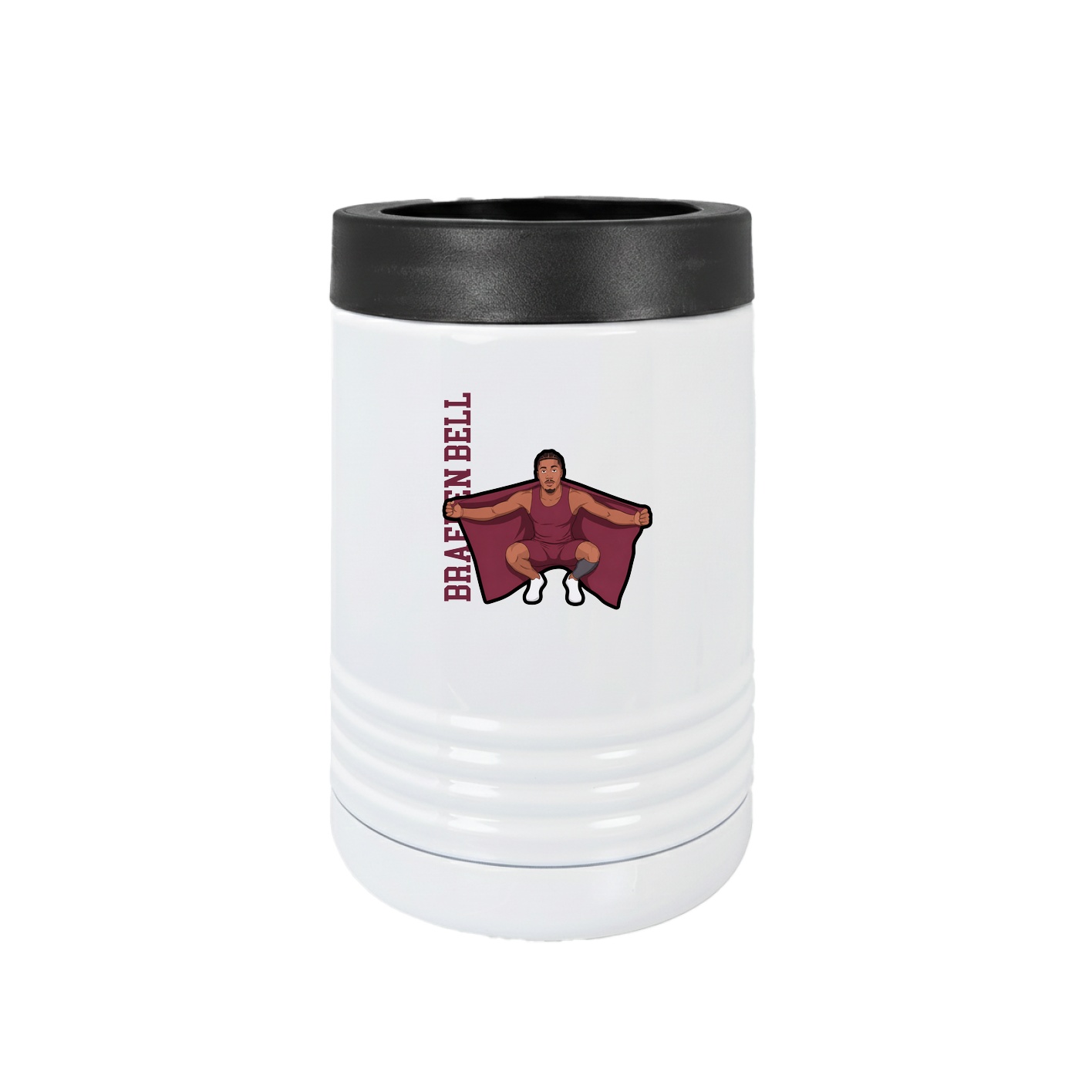 Beverage Holder — Name Vertical in White