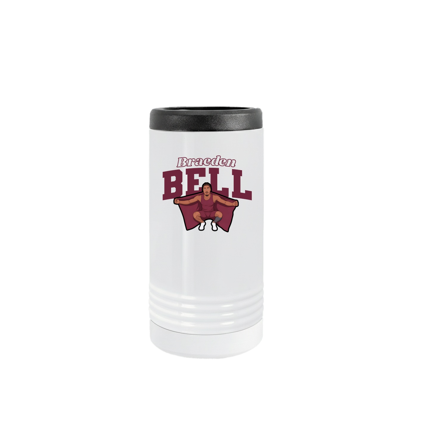Slim Beverage Holder — Name Arch in White
