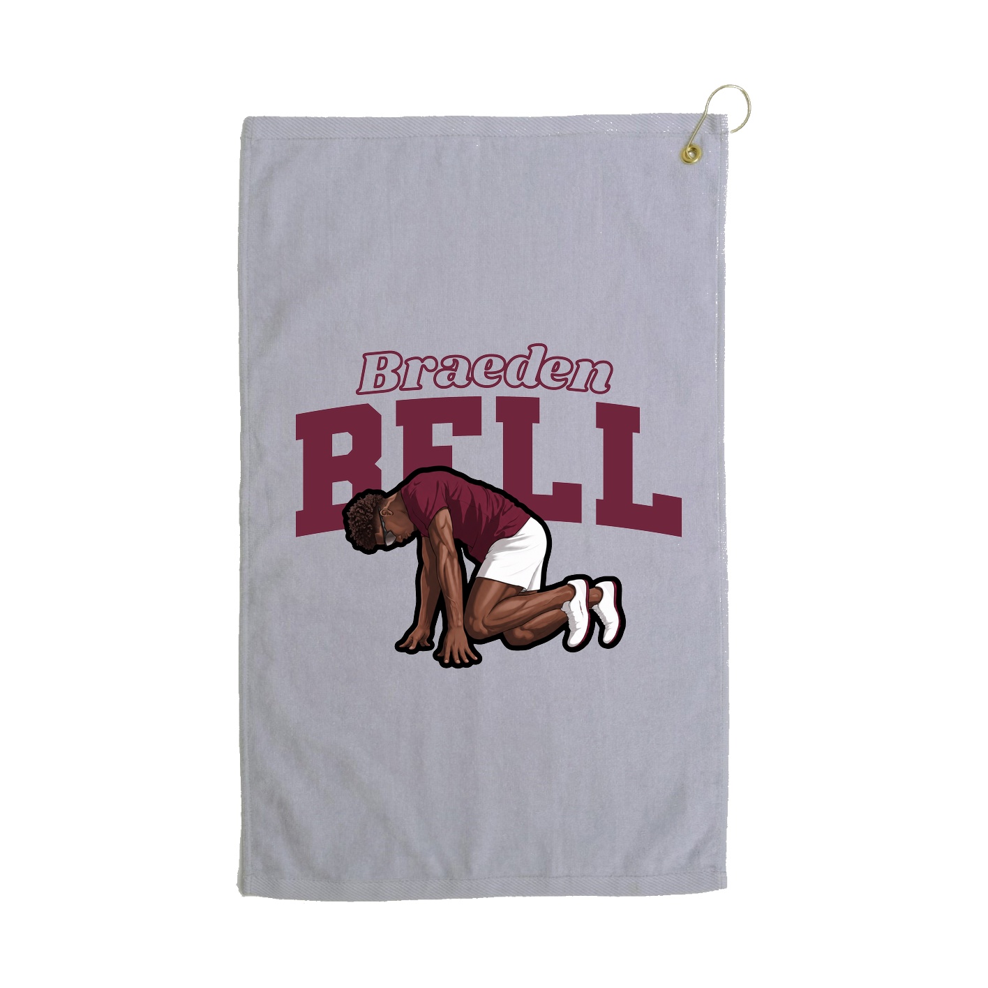 Golf Towel — Name Arch in Grey