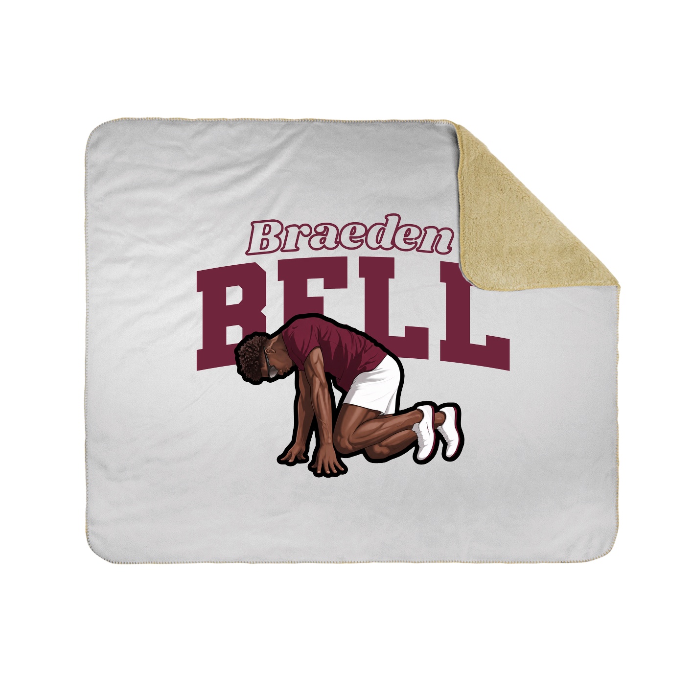 Throw Blanket — Name Arch in White