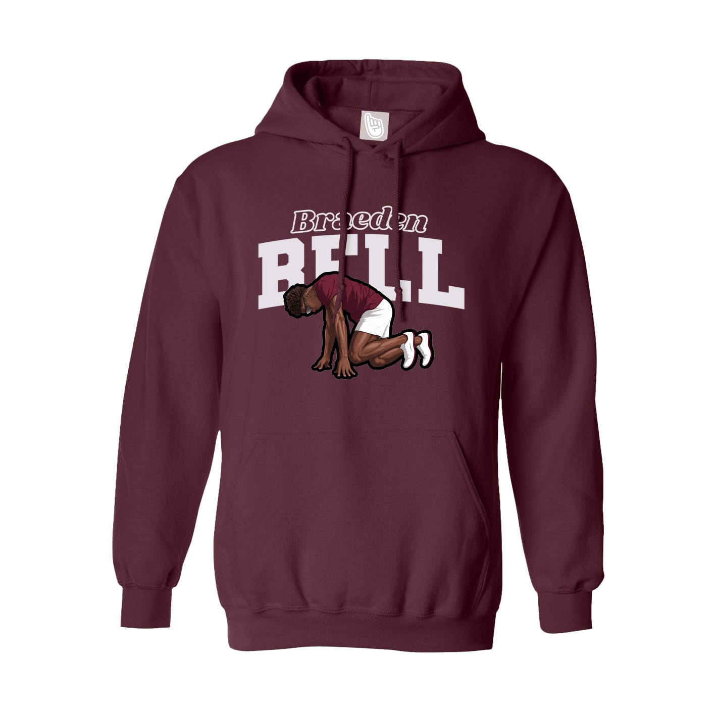 Hoodie — Name Arch in Maroon