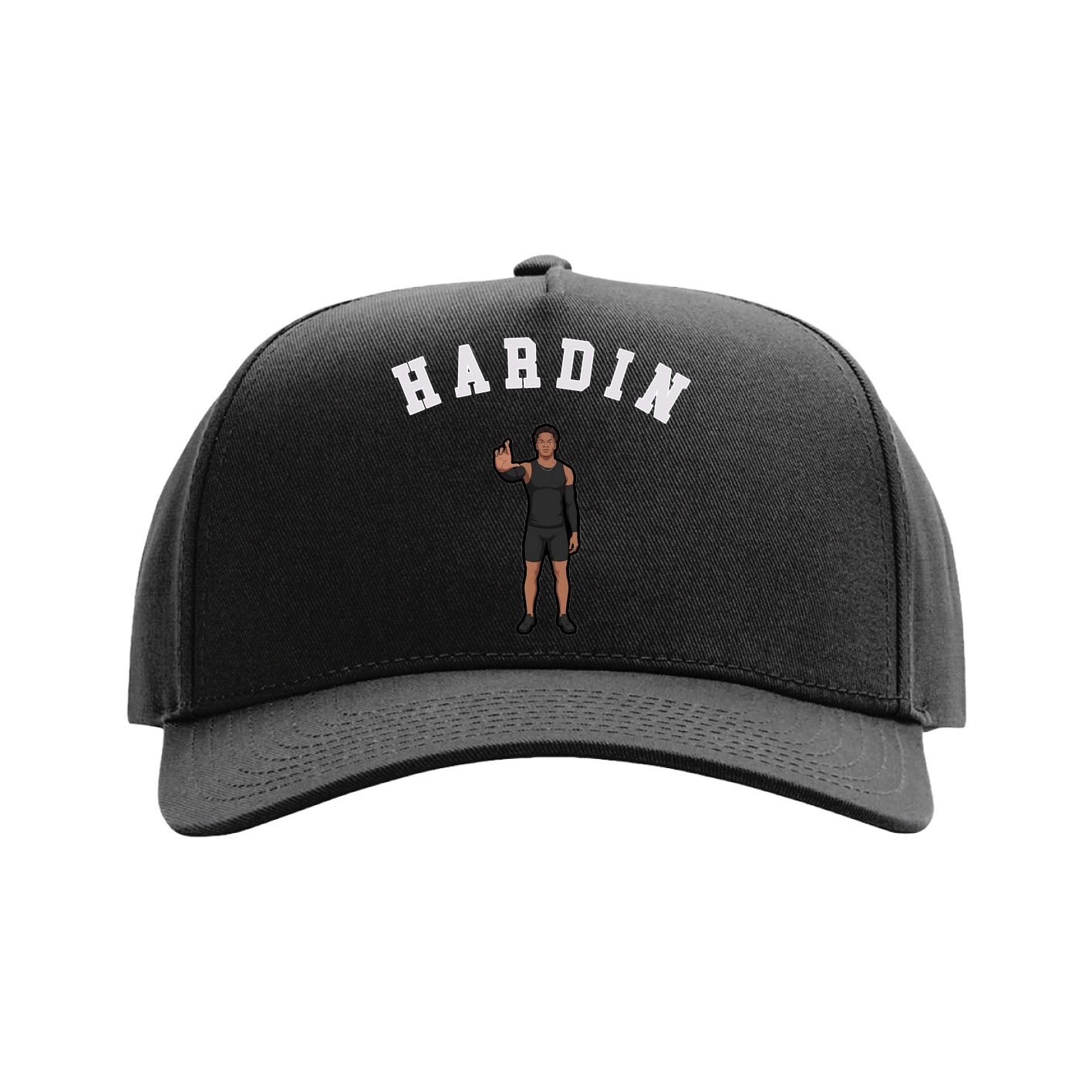 Full Fabric Five-Panel Champ Cap — Shirsey Arch in Black