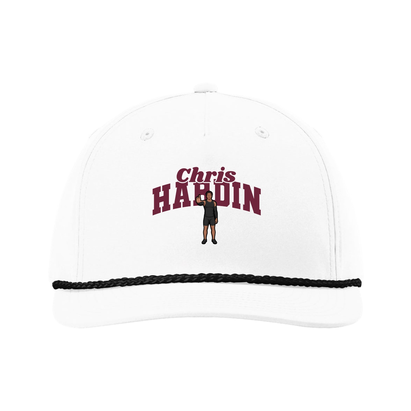 Five-Panel Classic Rope Cap — Signature Arch in White