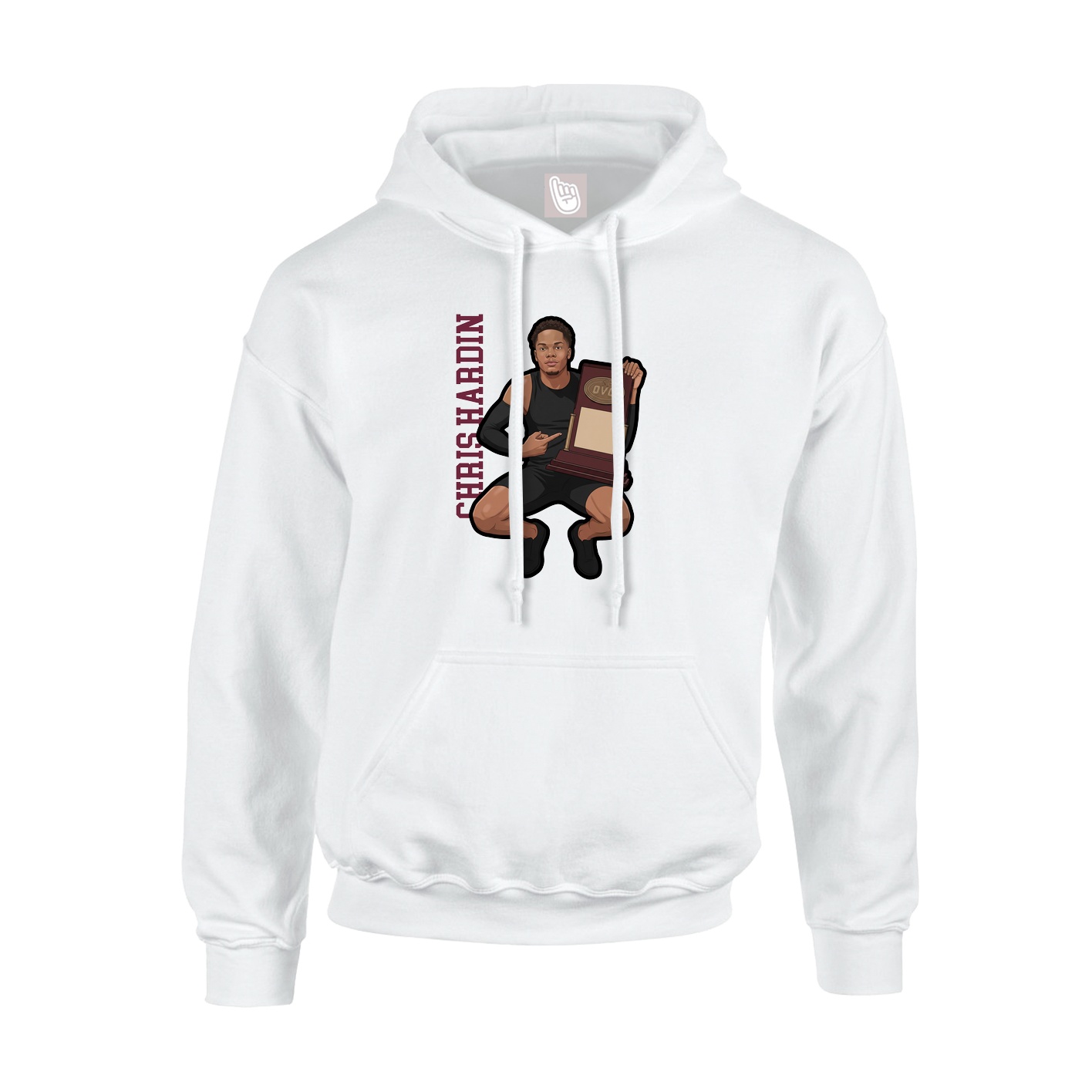 Hoodie — Name Vertical in White