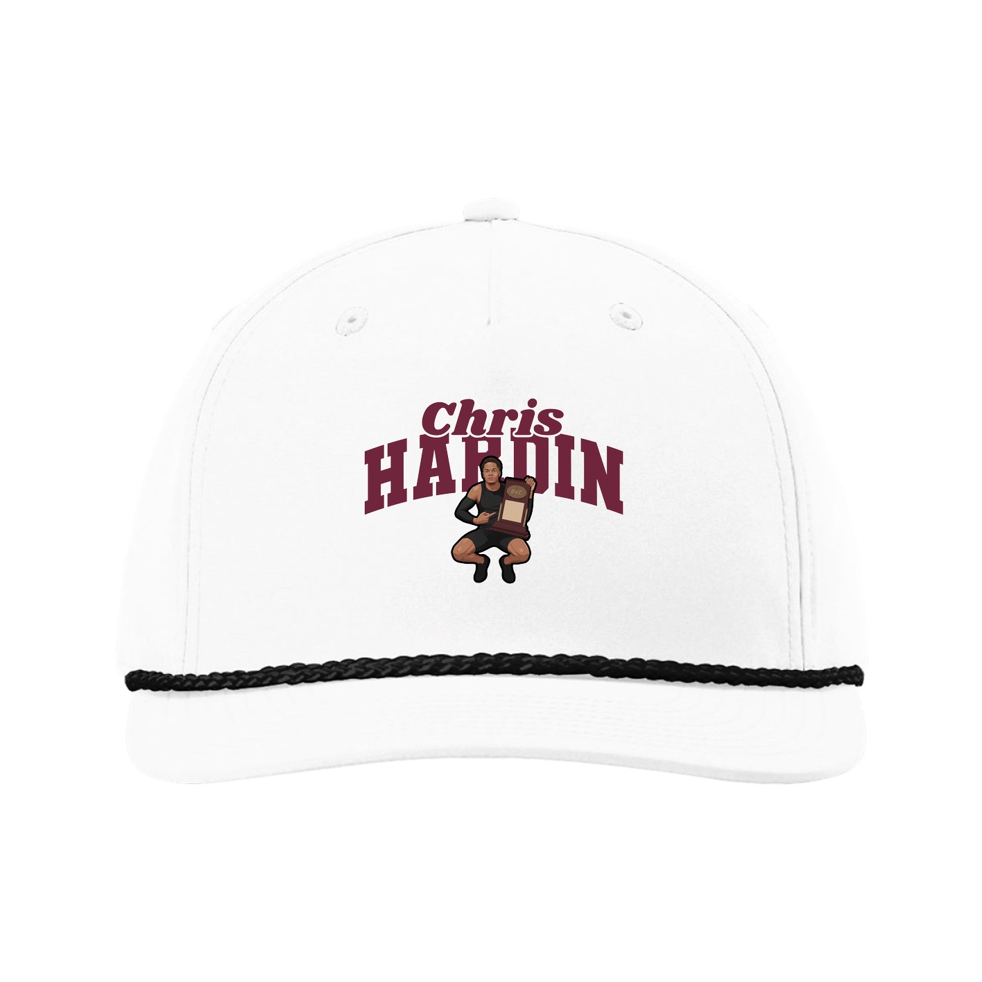 Five-Panel Classic Rope Cap — Signature Arch in White