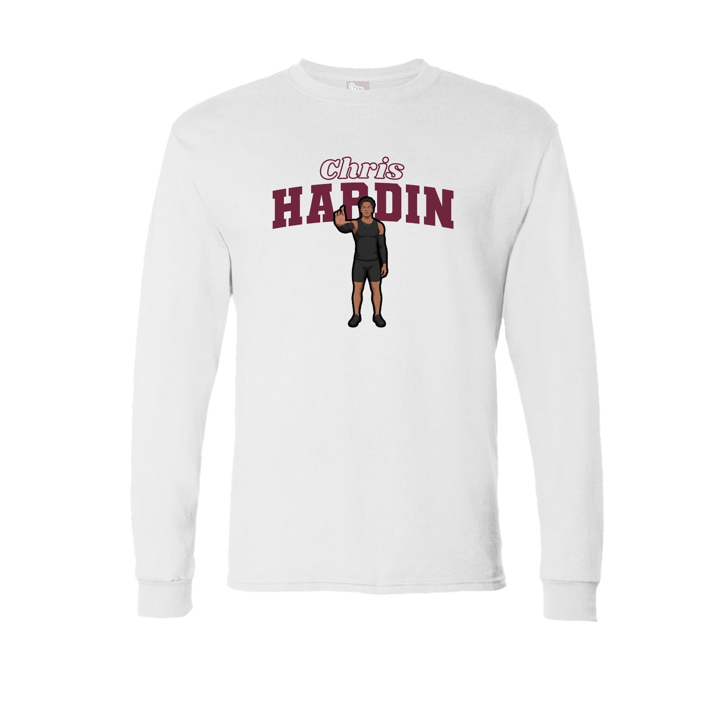 Long Sleeve Tee — Name Arch in White