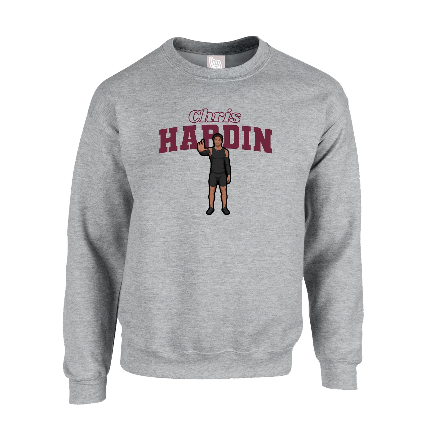 Fleece Crew — Name Arch in Grey