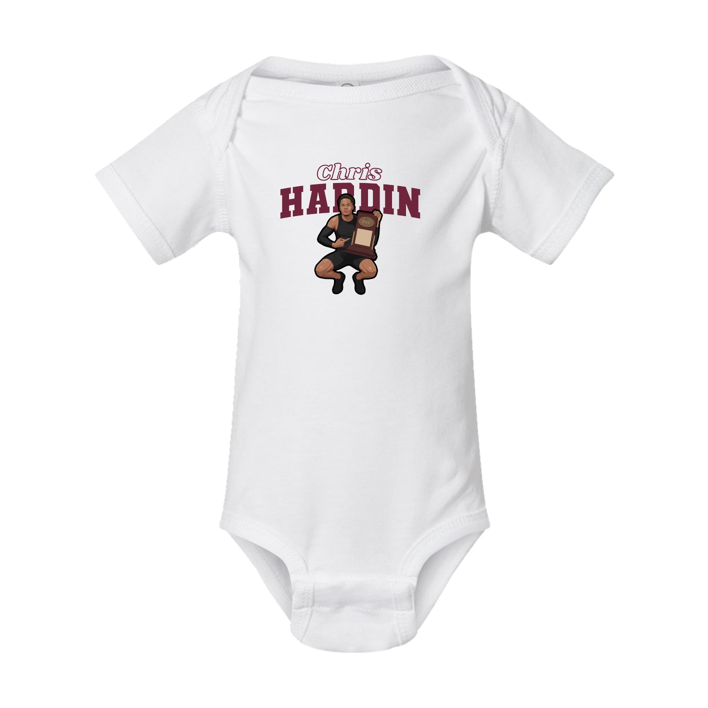 Baby Onesie — Name Arch in White