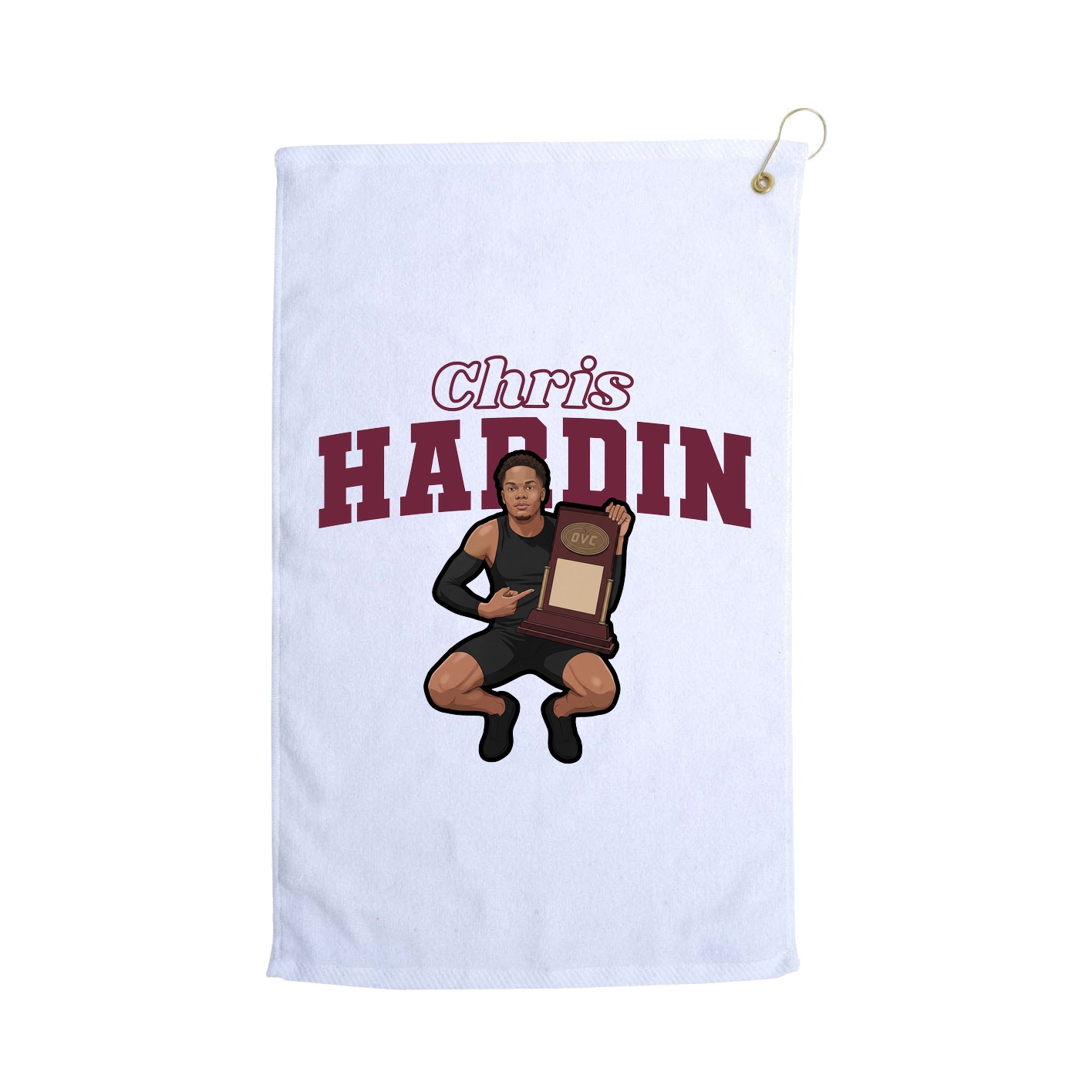 Golf Towel — Name Arch in White